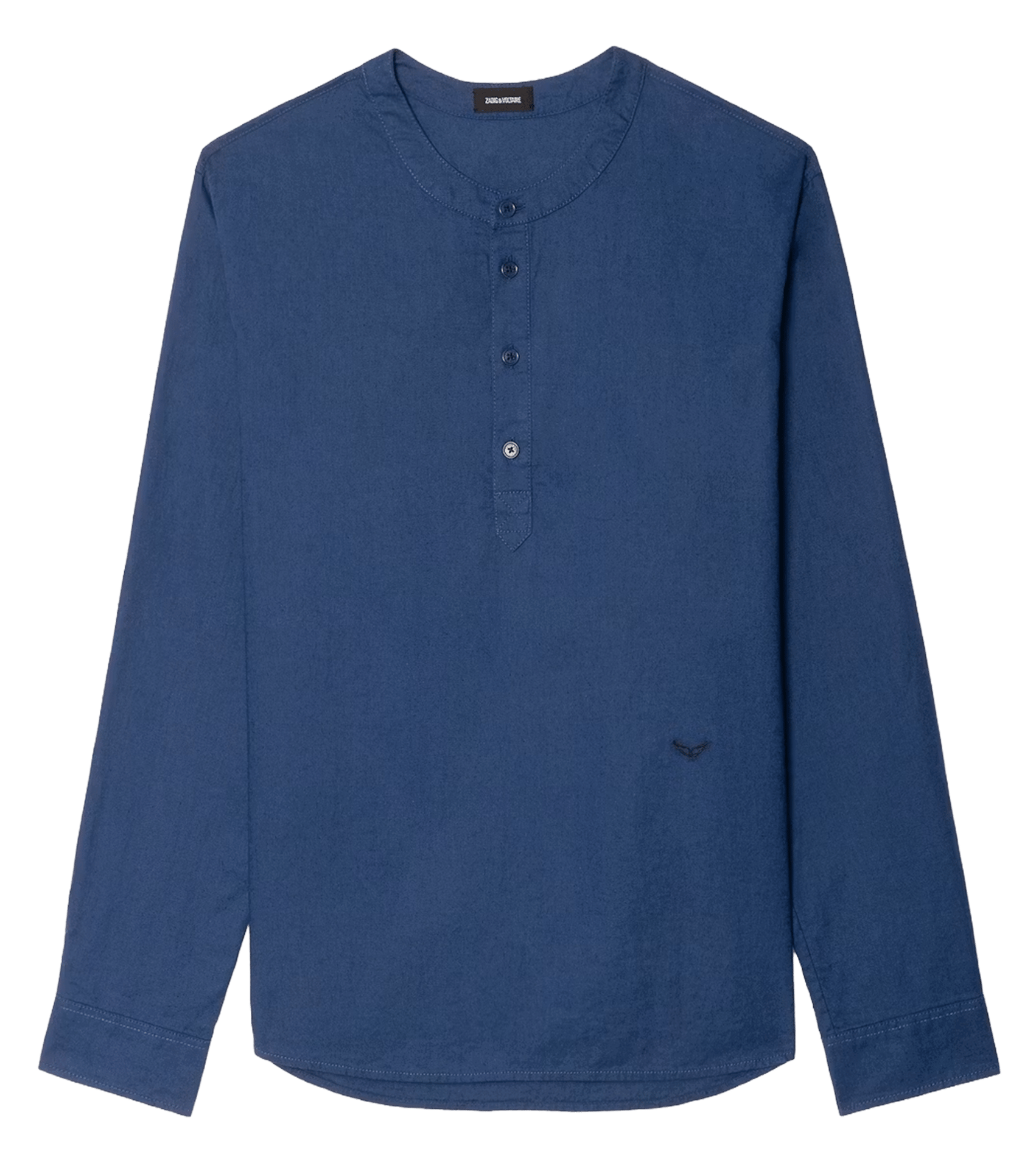 Wijde ronde hals blouse van gemengd linnen in effen kleur sora. ZADIG&VOLTAIRE Blauw