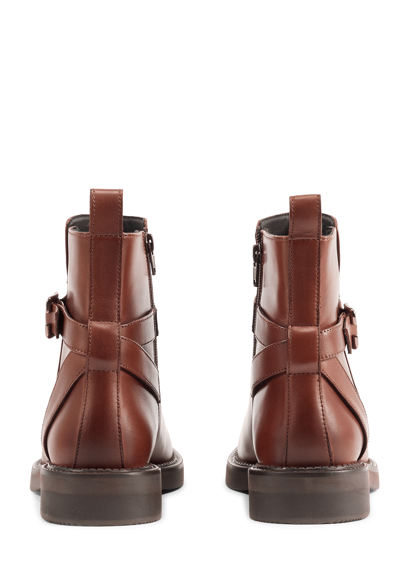 Serilda leather buckle ankle boots GEOX Brown