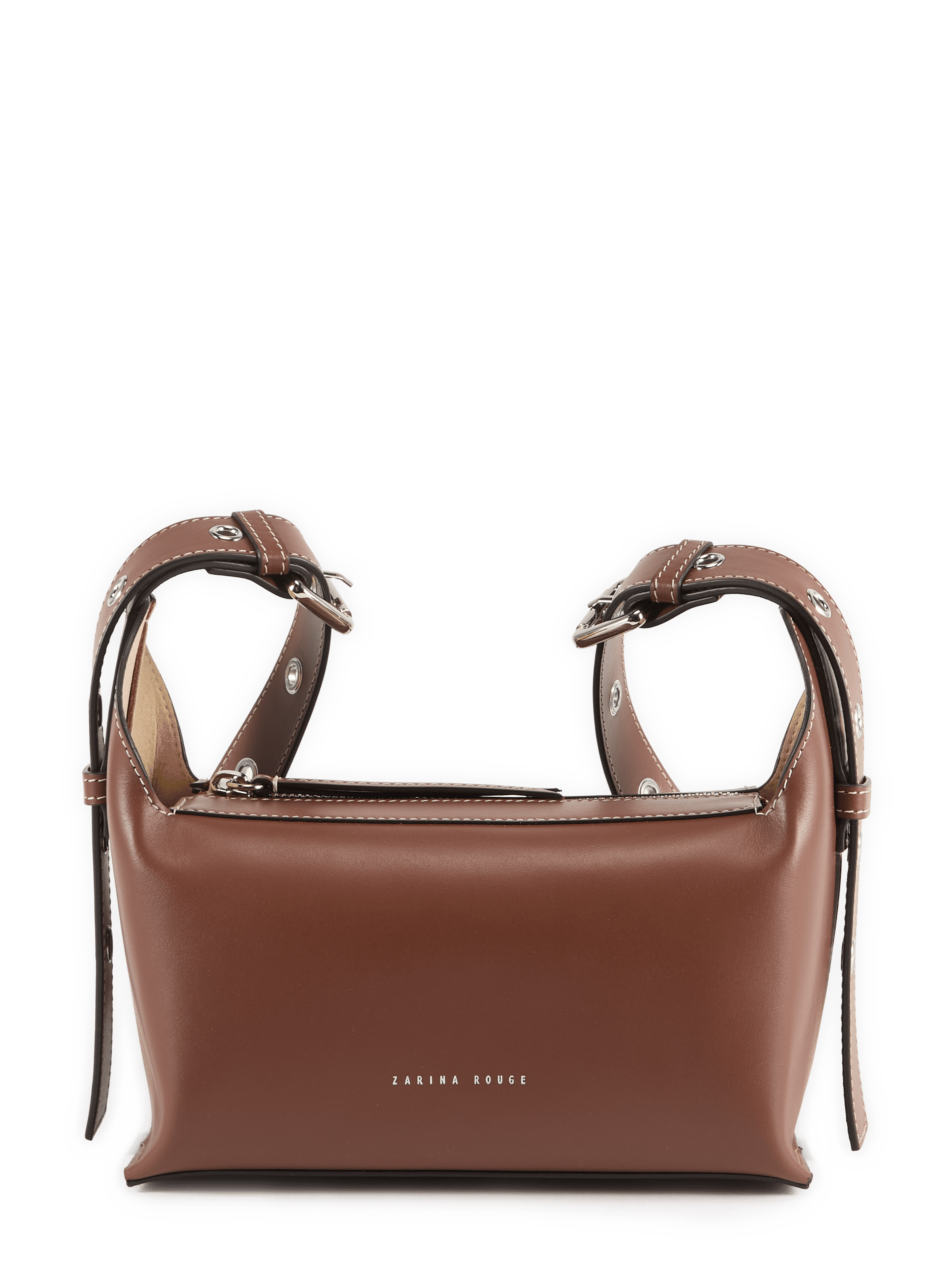 Charlie cow leather handbag ZARINA ROUGE Brown