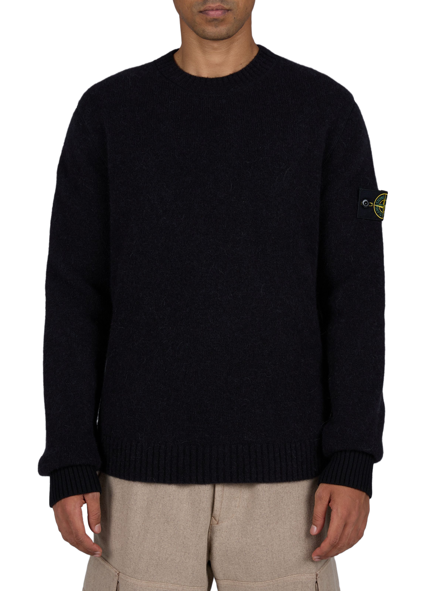 Einfarbiger, weiter Pullover aus Wollmischung STONE ISLAND Schwarz