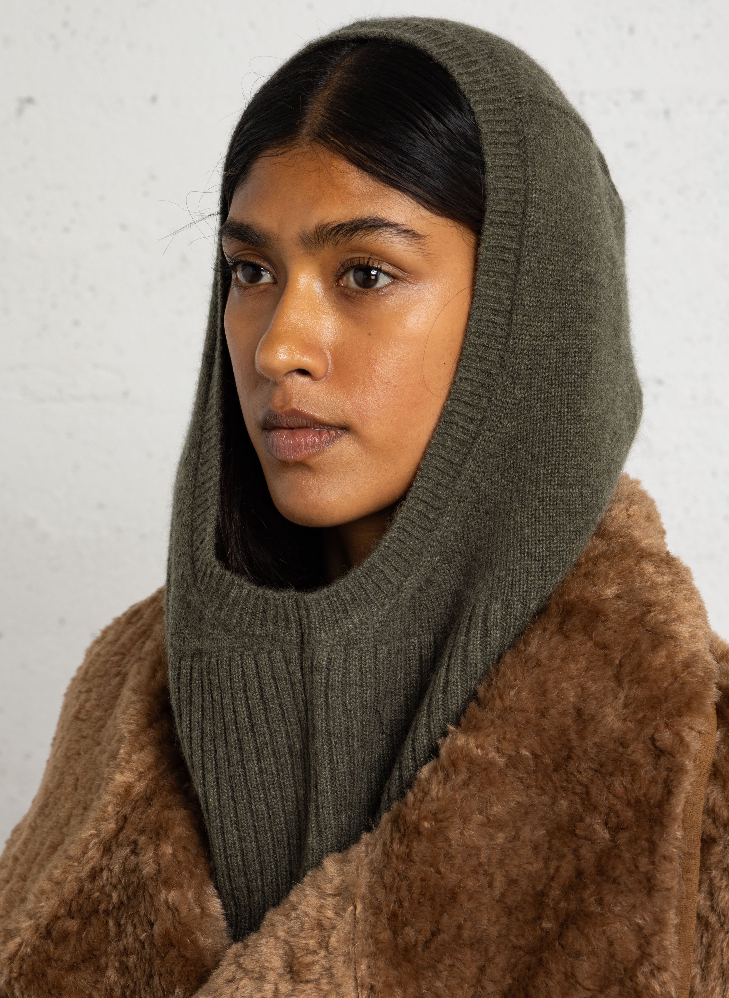 Cagoule en cachemire gala MAISON 123 Kaki