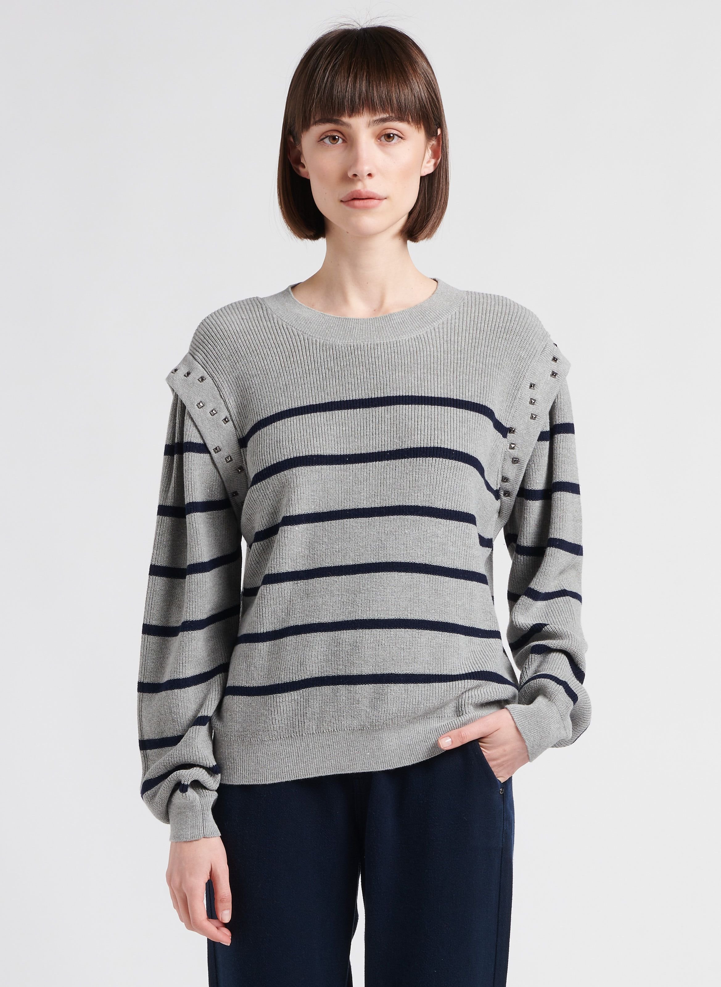 Pull rayé en coton