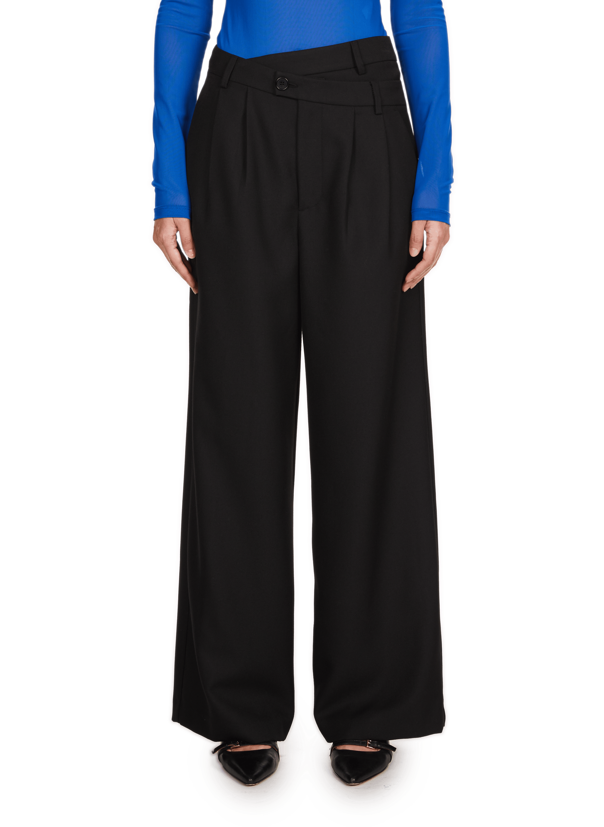 High-waisted wide-leg trousers SAISON 1865 Black