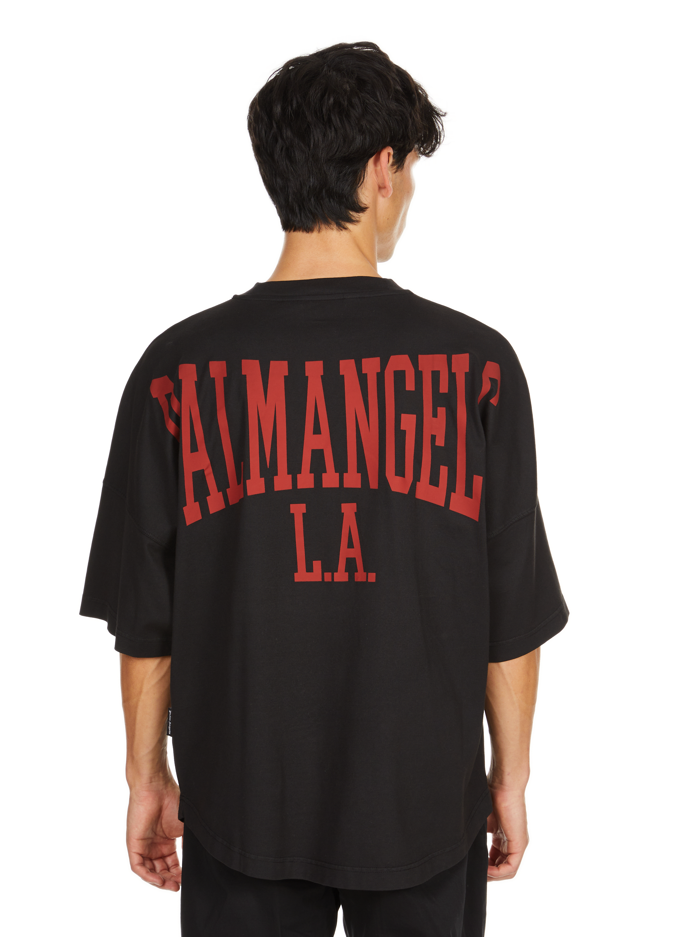 Biker-style cotton t-shirt PALM ANGELS Black