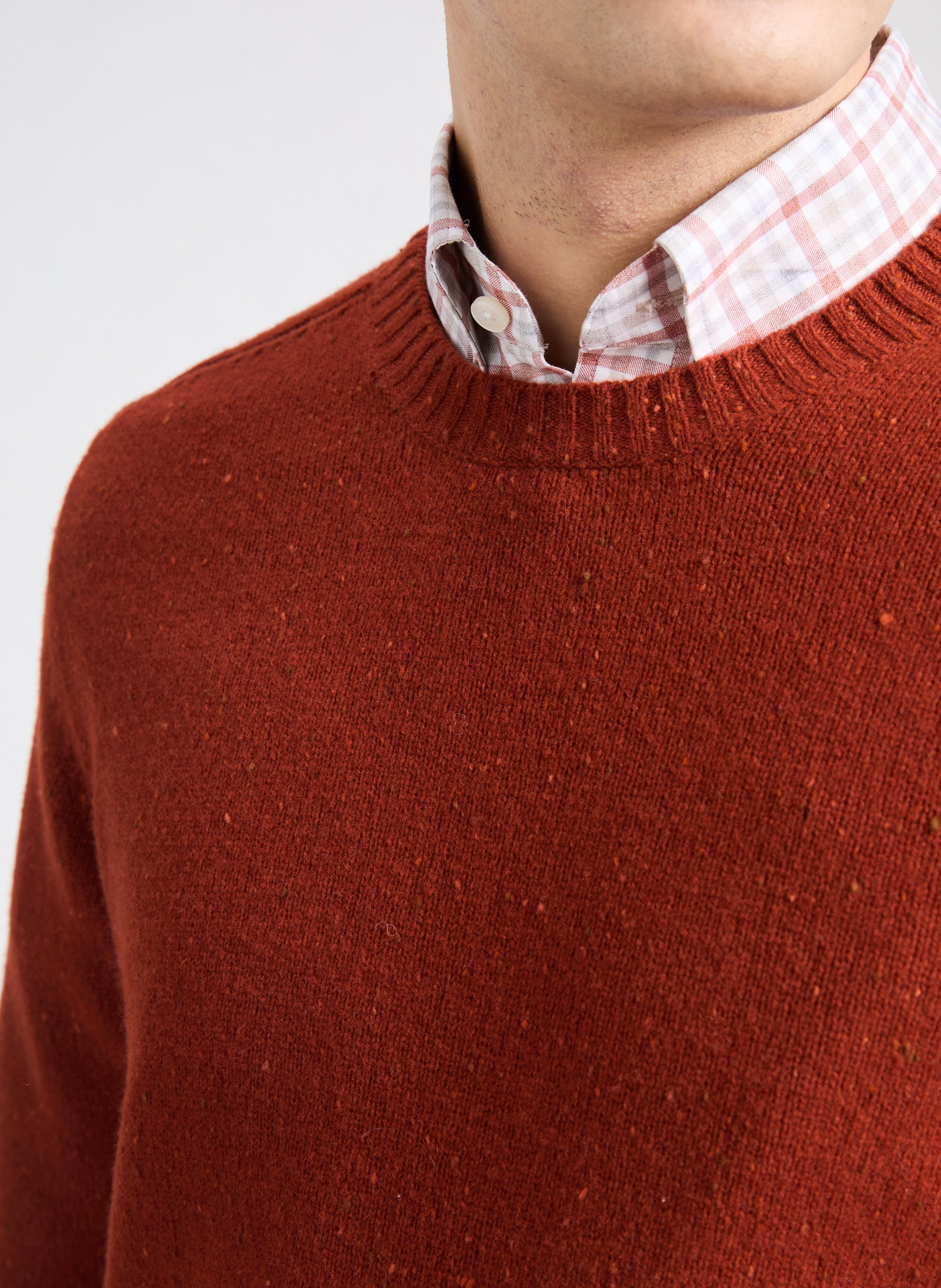 Pull en laine Donegal Crew HACKETT Rouge