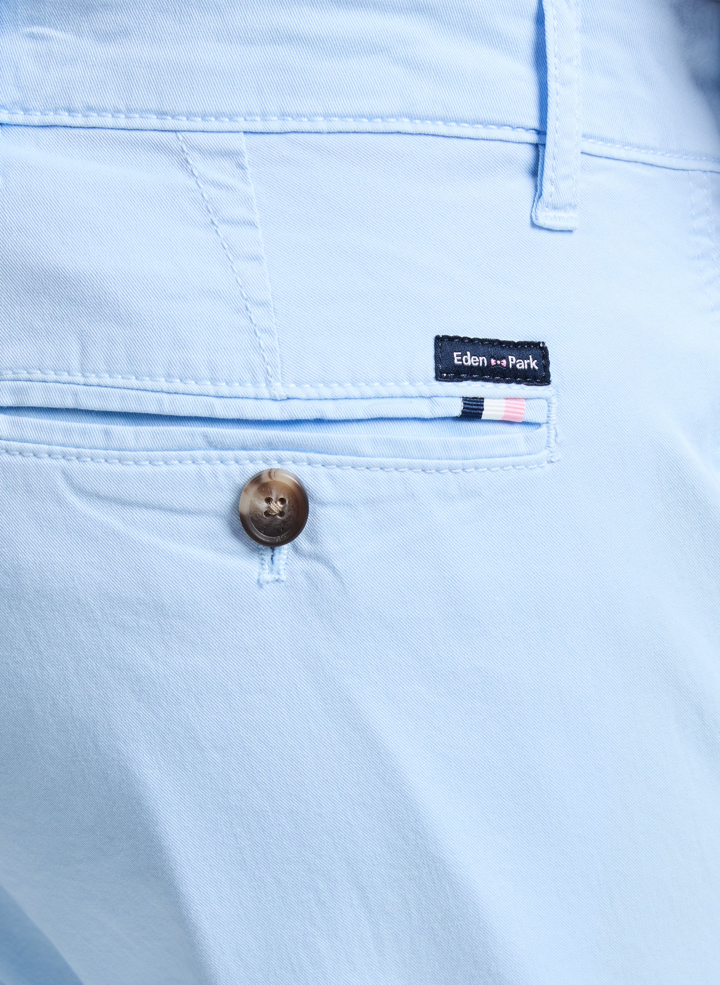 Pantalon uni en coton EDEN PARK Bleu