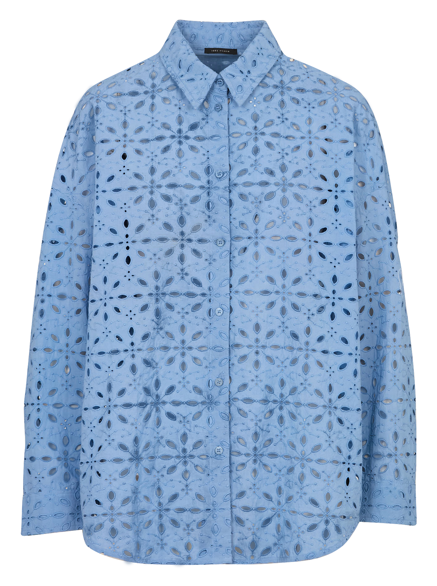 Chemise oversize col classique en broderie anglaise IKKS Bleu