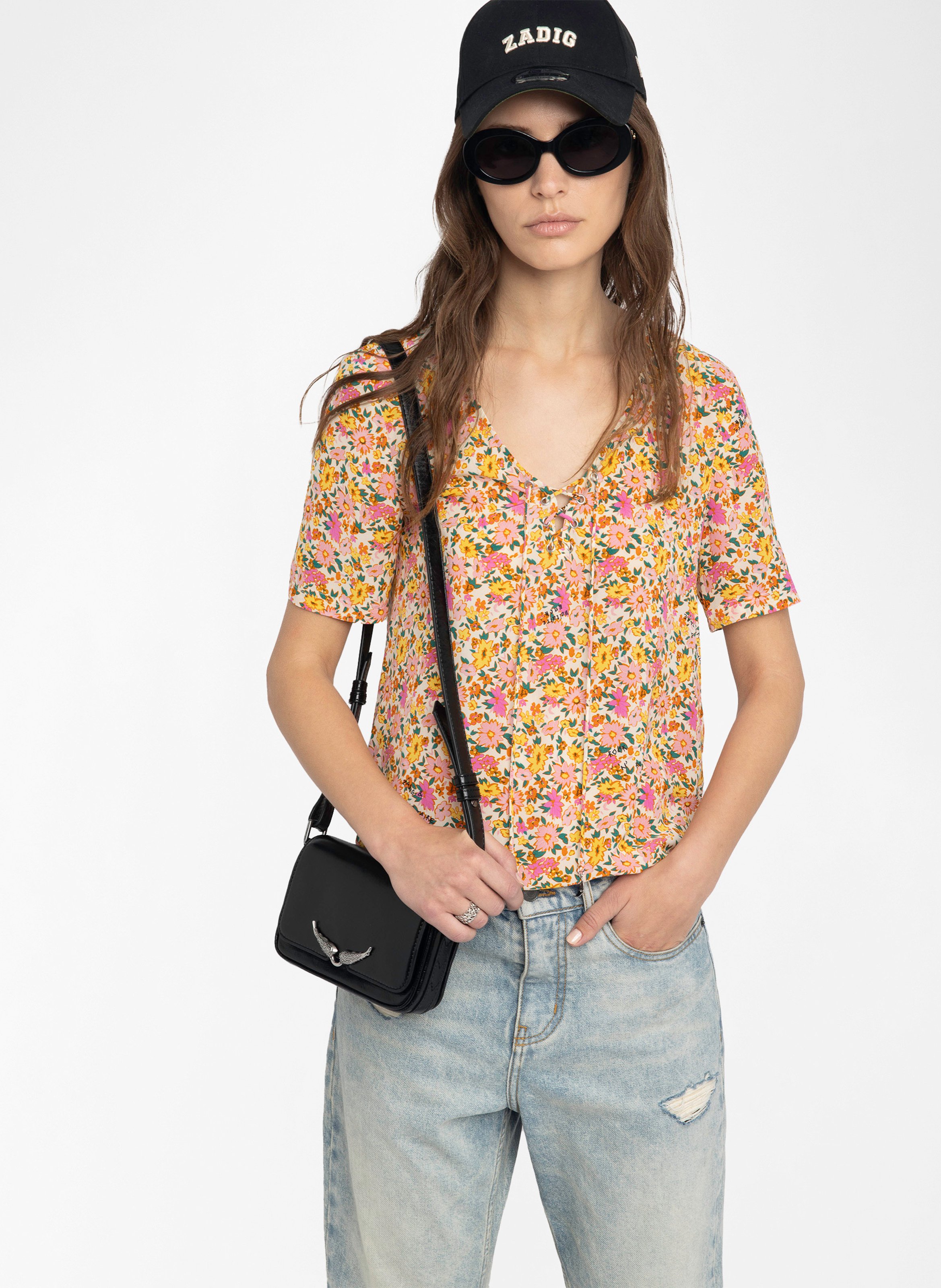 Top droit imprimé terzo ZADIG&VOLTAIRE Blanc