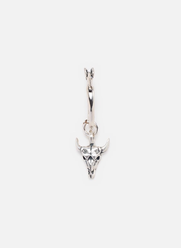 Silver bull earring Silver by SERGE DENIMES SERGE DENIMES Silver bull earring Silver