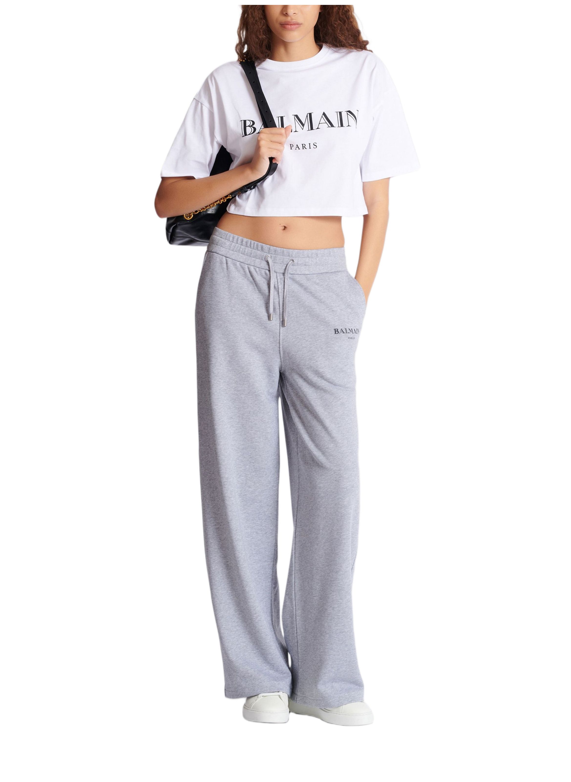 Pantalon sportswear en jersey BALMAIN Gris