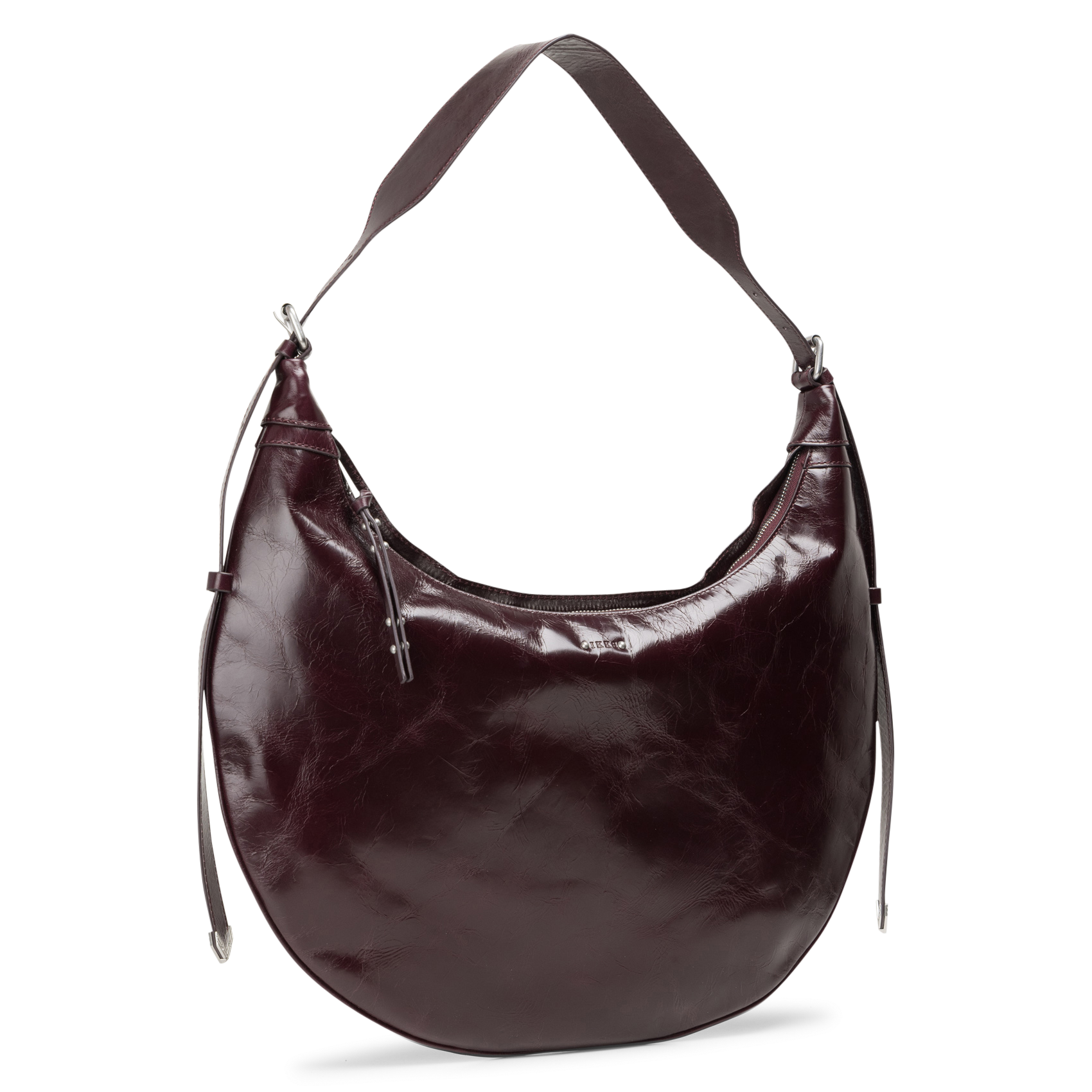 Sac demi-lune en cuir allane IKKS Violet