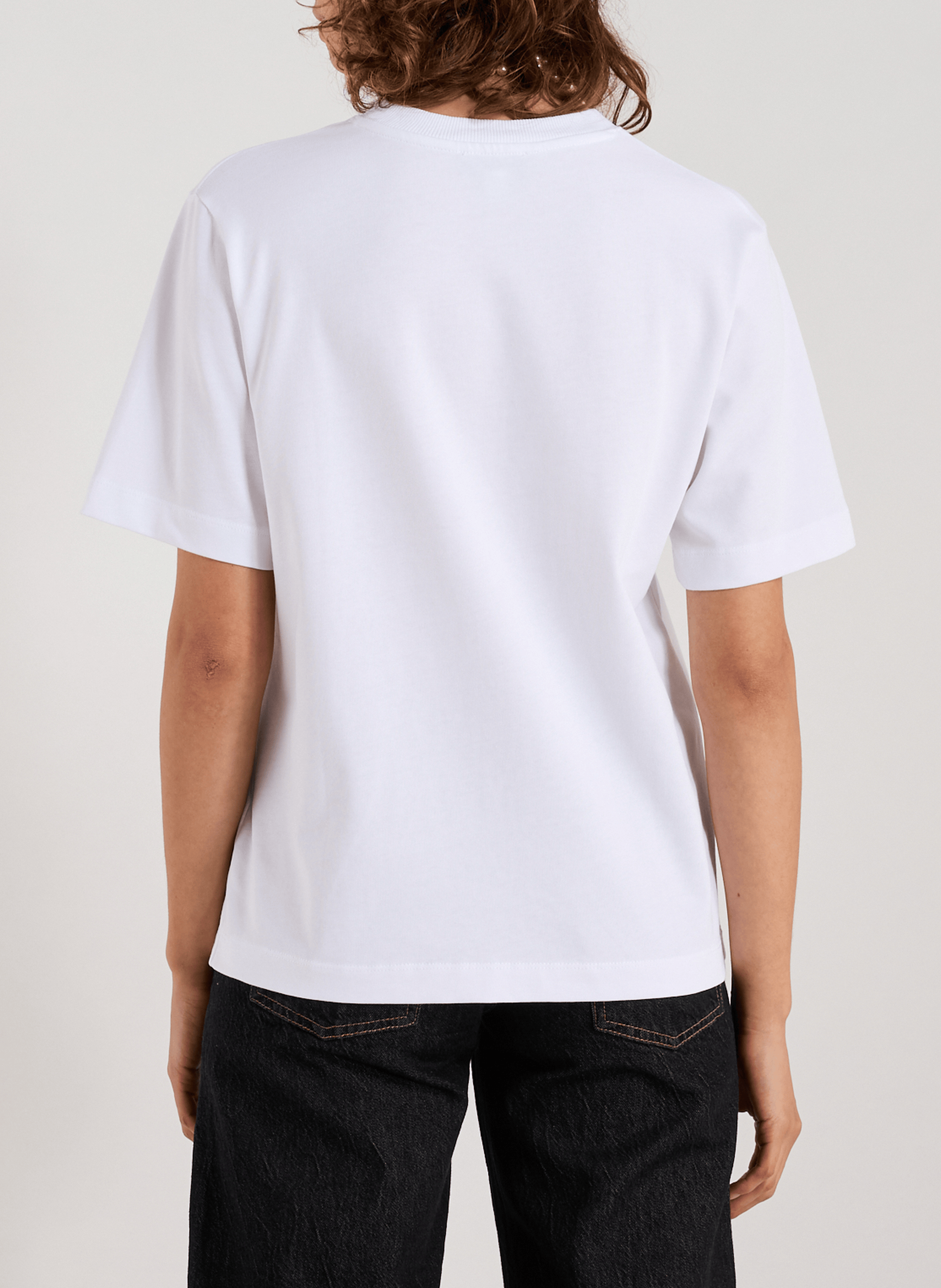 Top uni col rond TOPSHOP Blanc