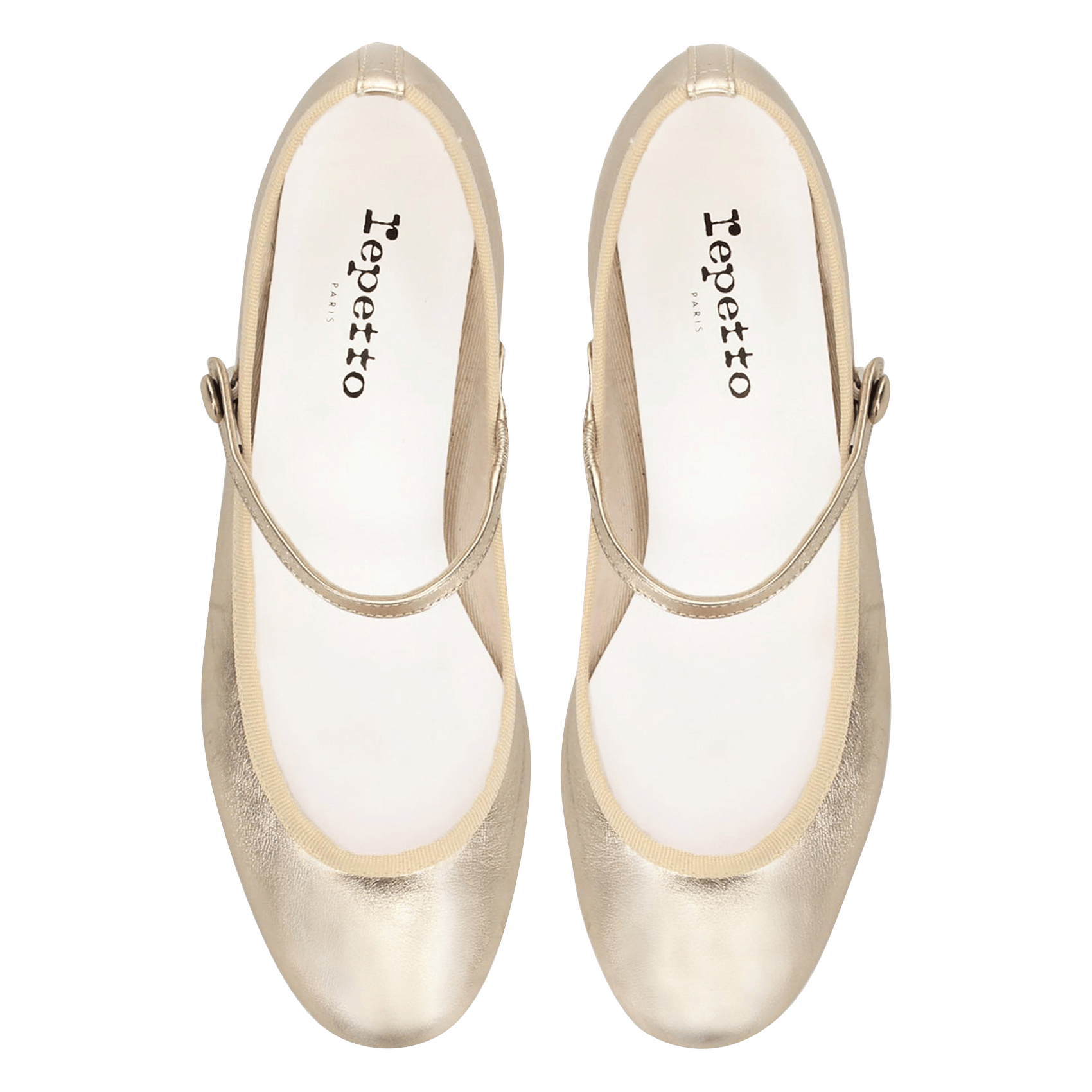 Babies en cuir rose REPETTO Doré