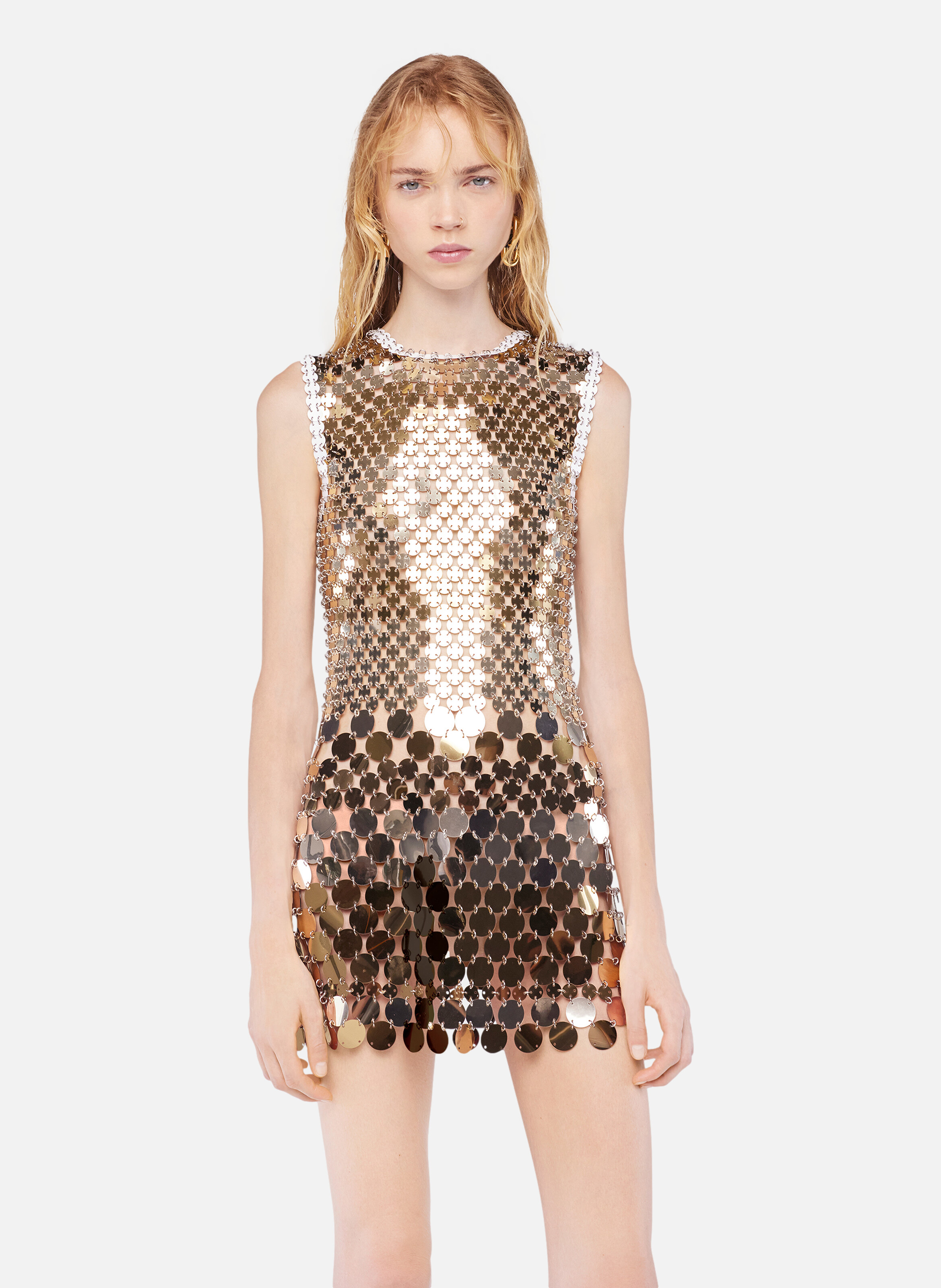 Robe en assemblage RABANNE Doré