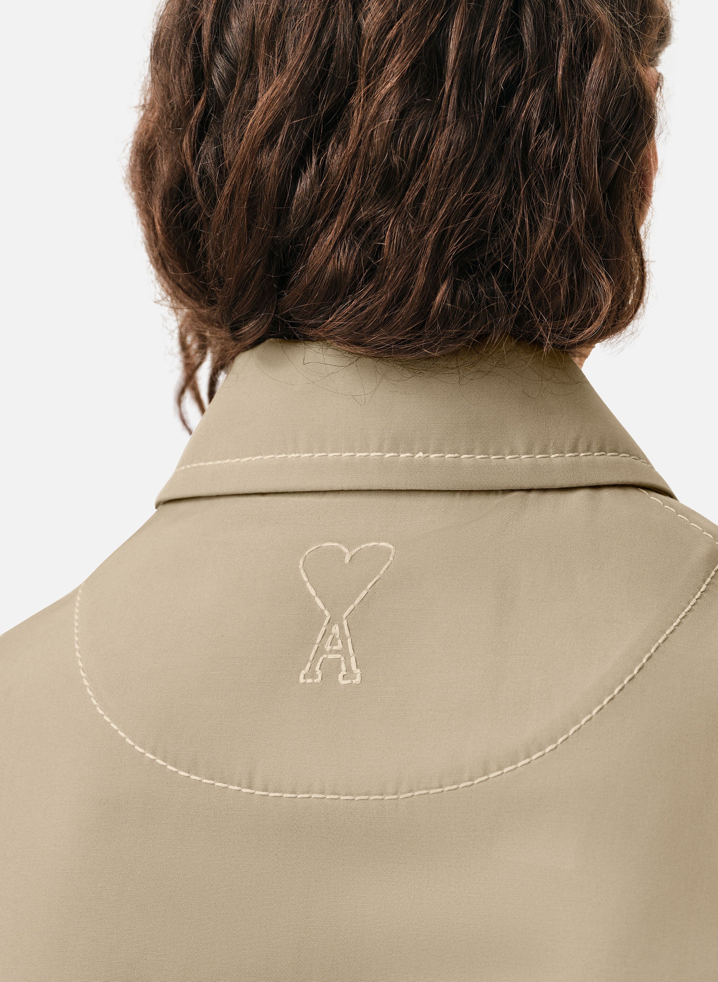 Veste zippée en coton AMI PARIS Beige