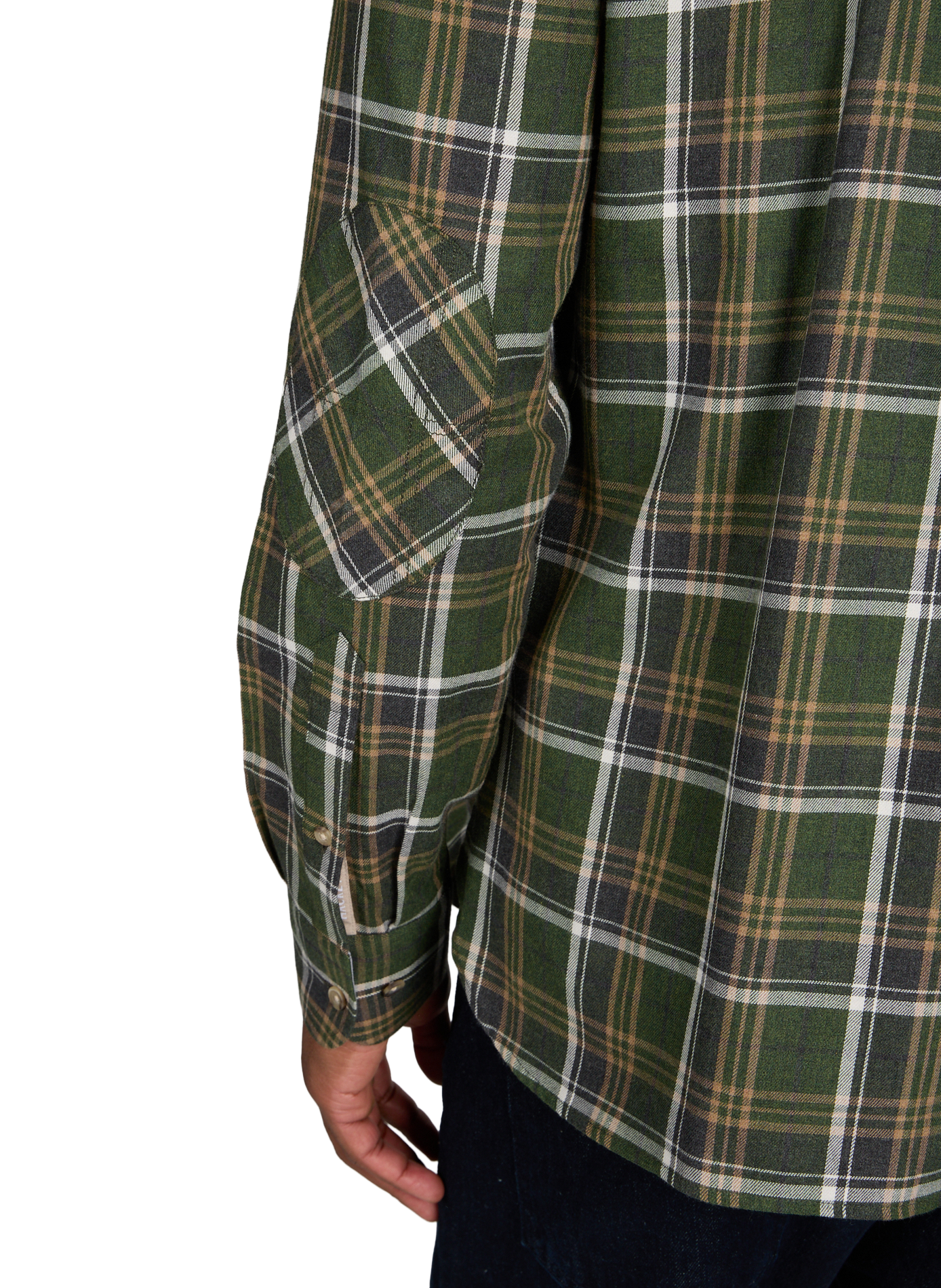 Chemise à carreaux col américain en coton HACKETT Vert