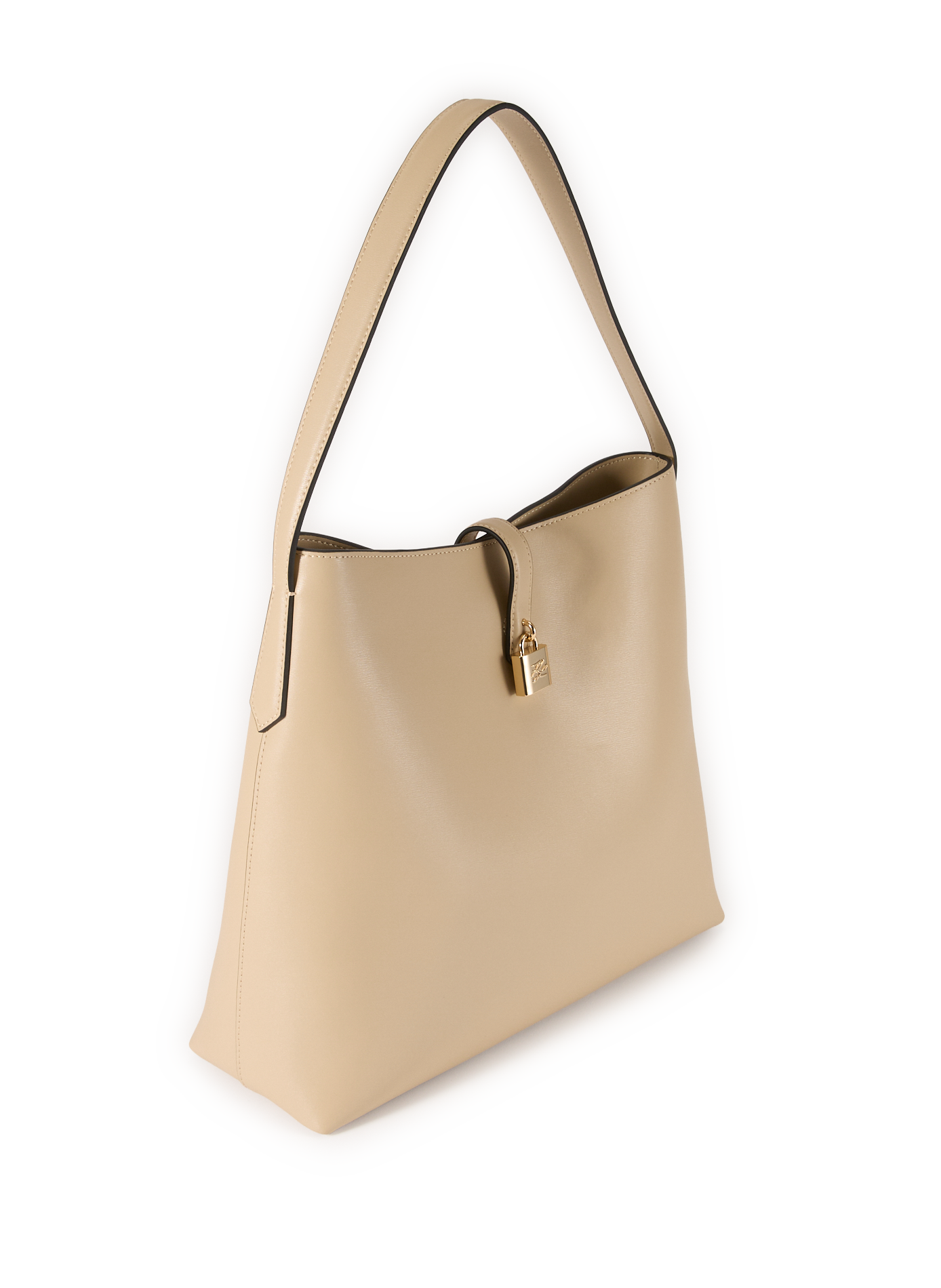 Leather shoulder bag KARL LAGERFELD Beige