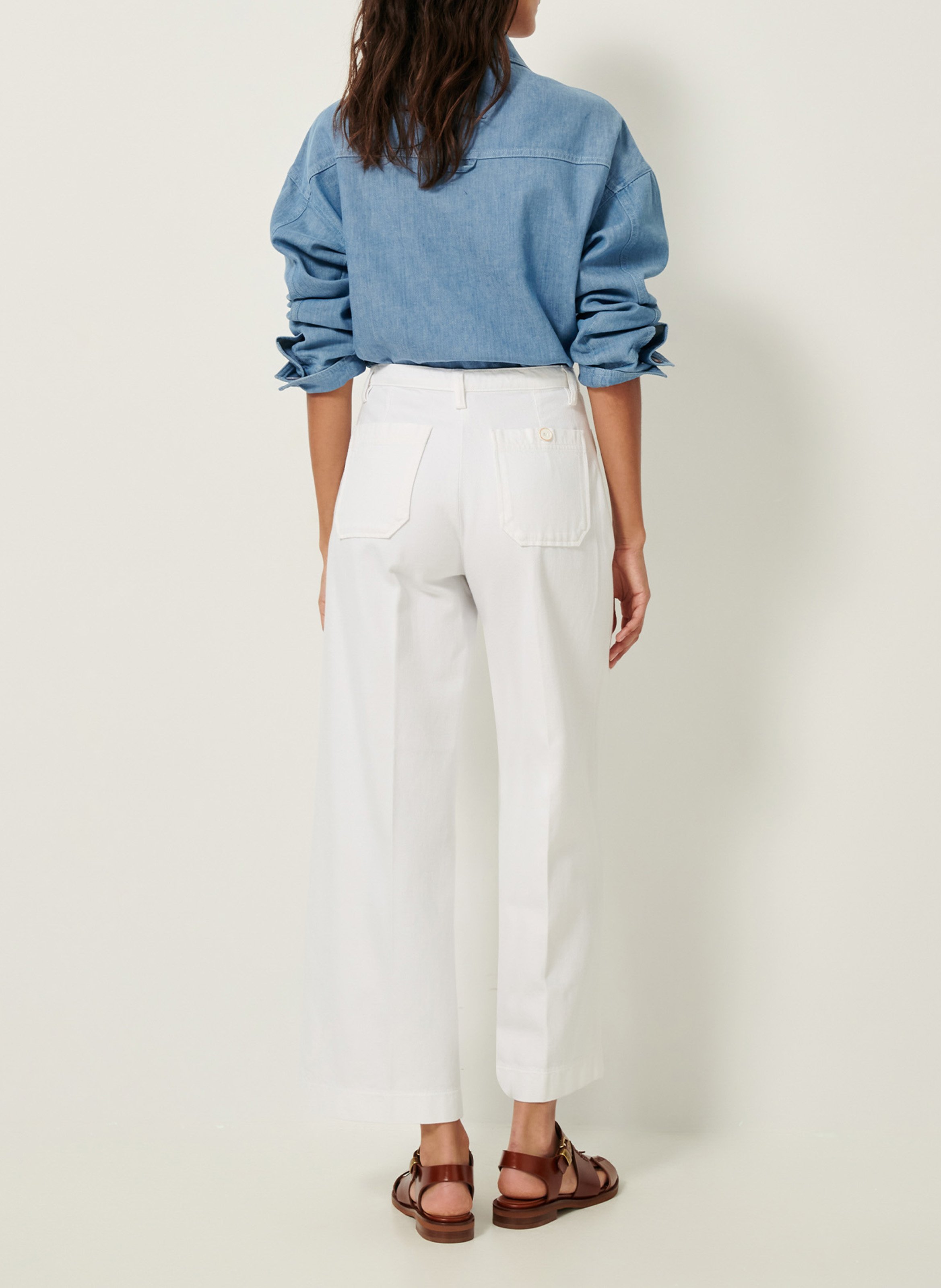 Jean droit taille haute en coton aldricks SESSUN Blanc