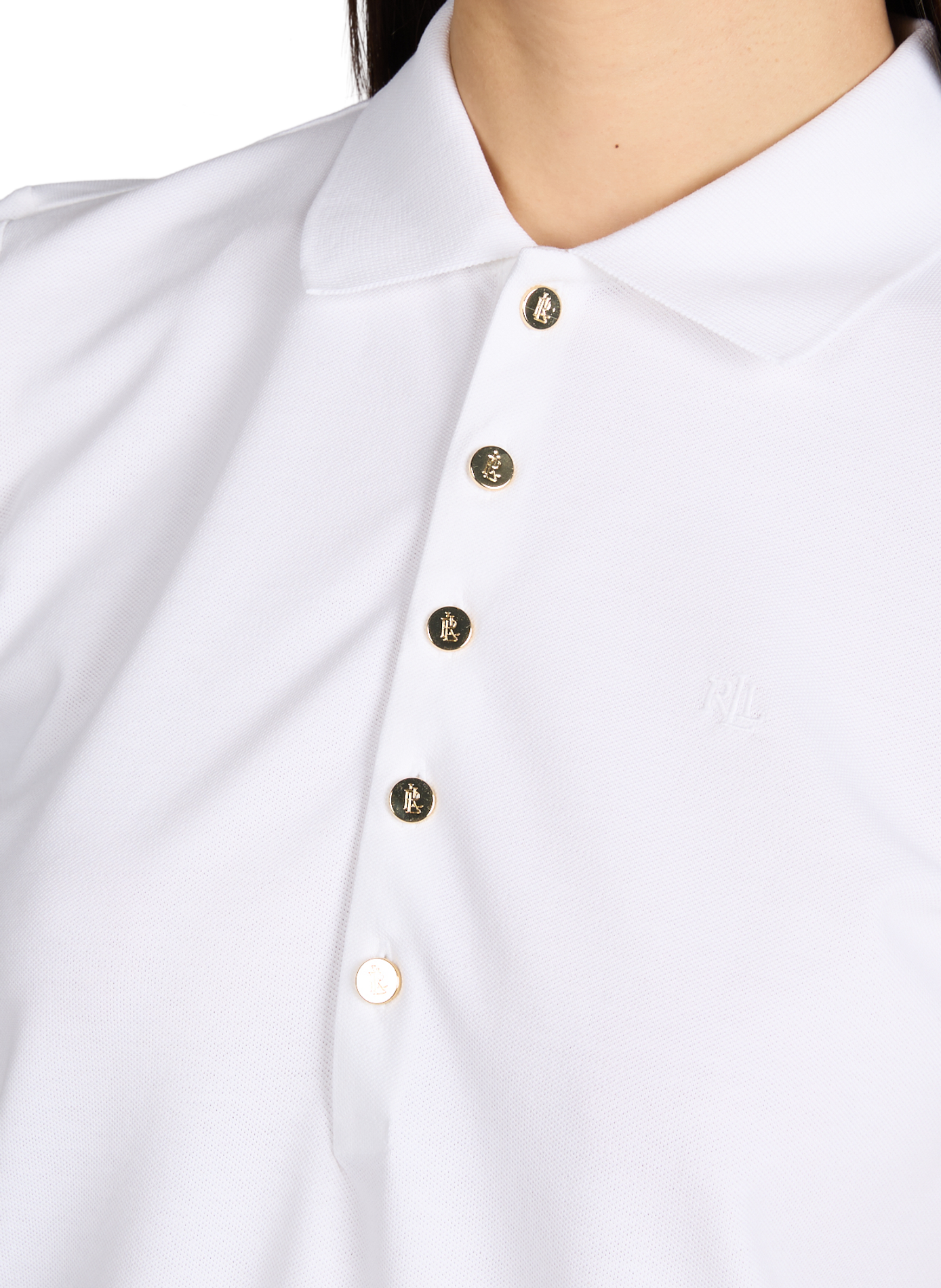 Cotton-blend polo shirt LAUREN White