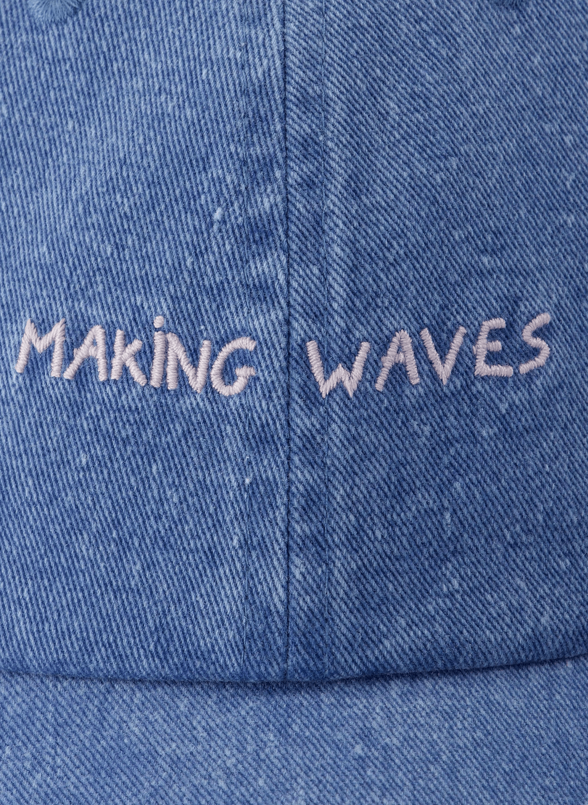 Embroidered Making Waves Cotton Cap MAISON LABICHE Blue