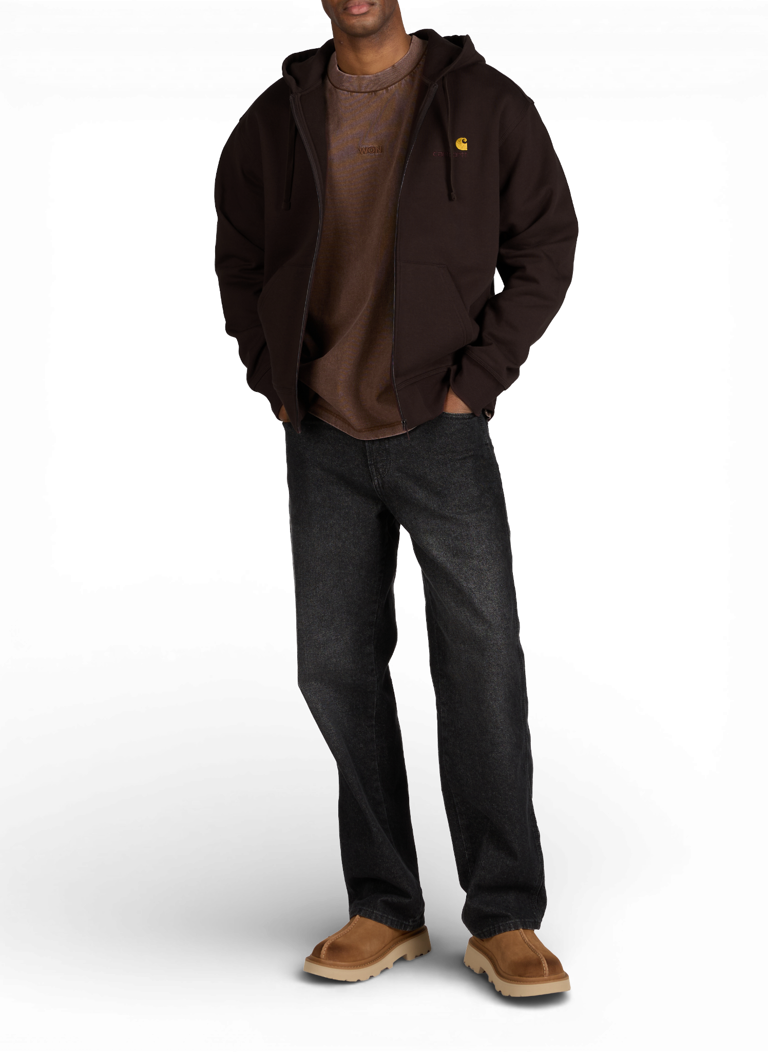 Mixed suede leather clogs UGG Brown