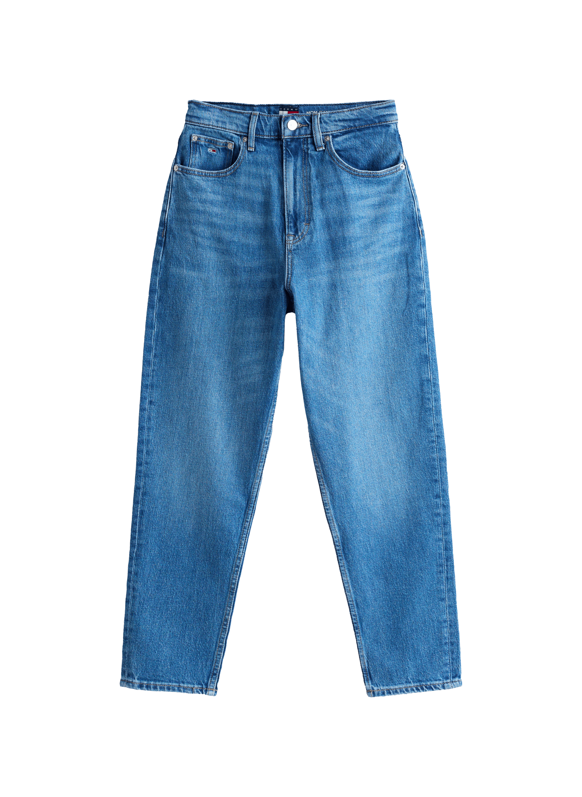 Jean droit en coton TOMMY HILFIGER Bleu