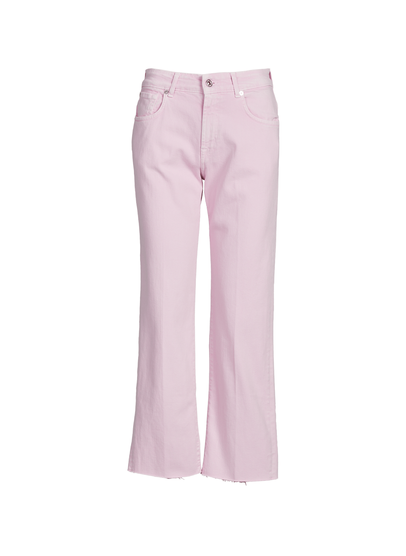Straight cropped Calie cotton blend jeans 7 FOR ALL MANKIND Pink