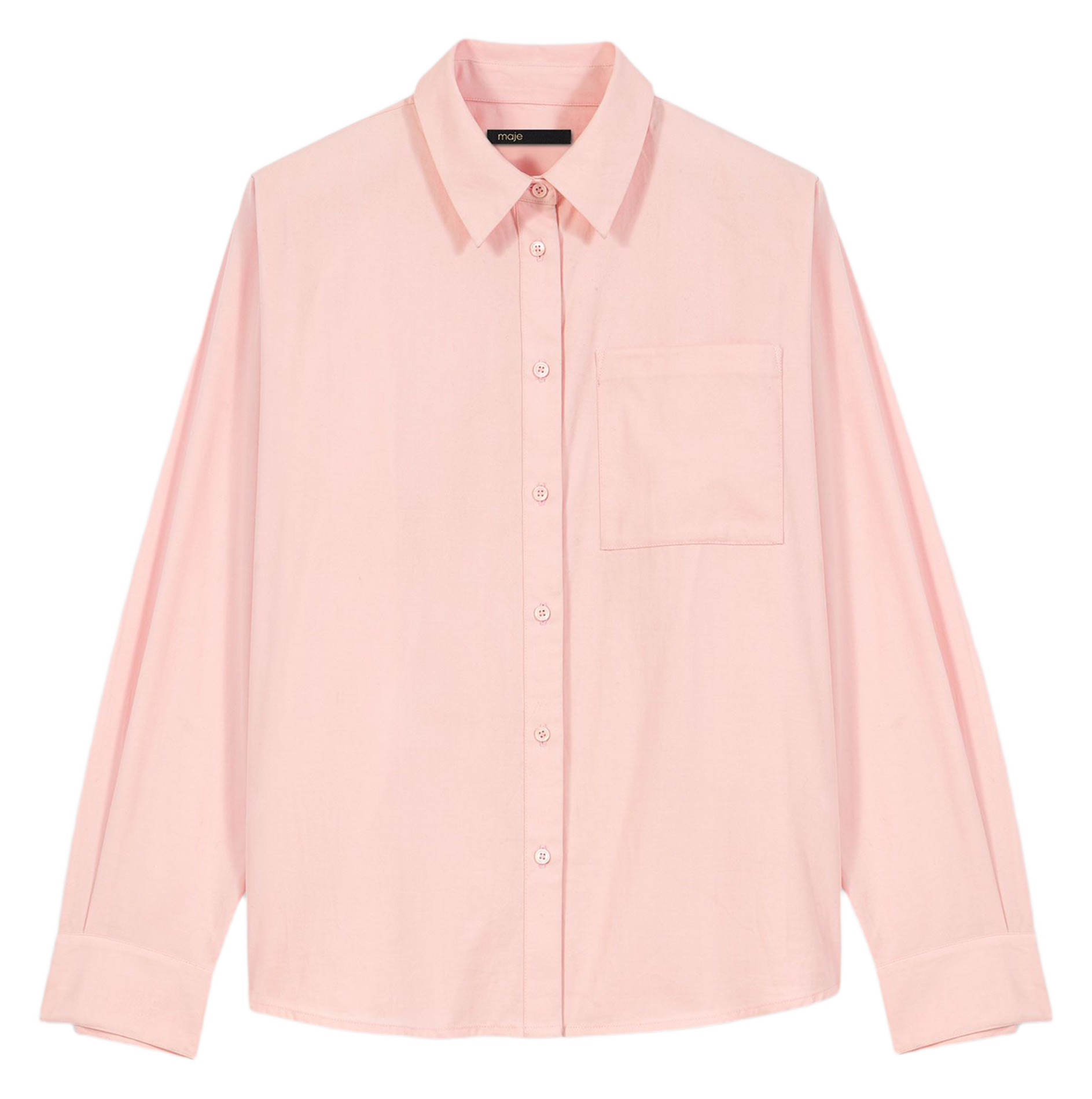 Chemise oversize col classique en coton MAJE Rose