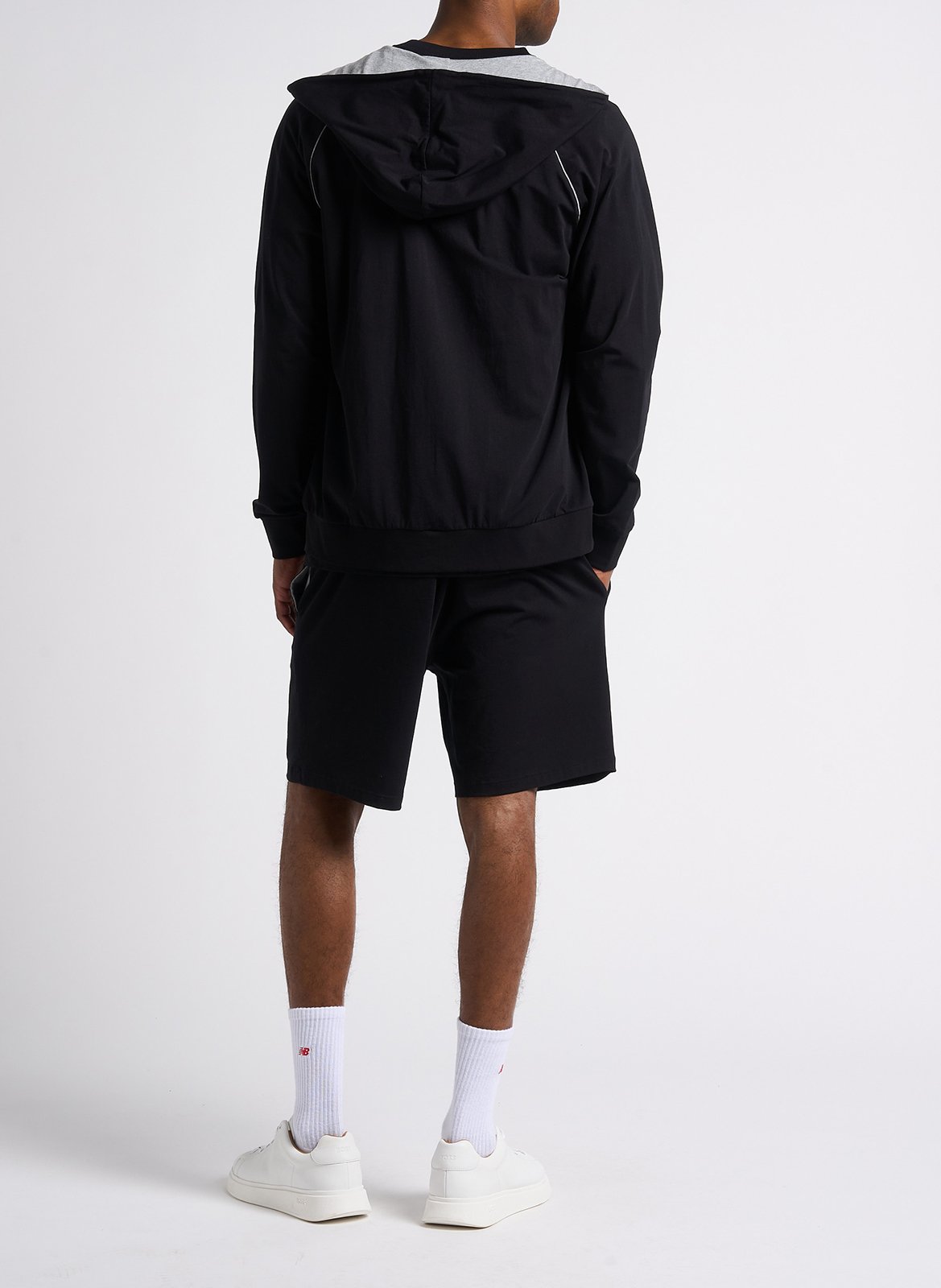 Short de pyjama en coton mélangé BOSS Noir