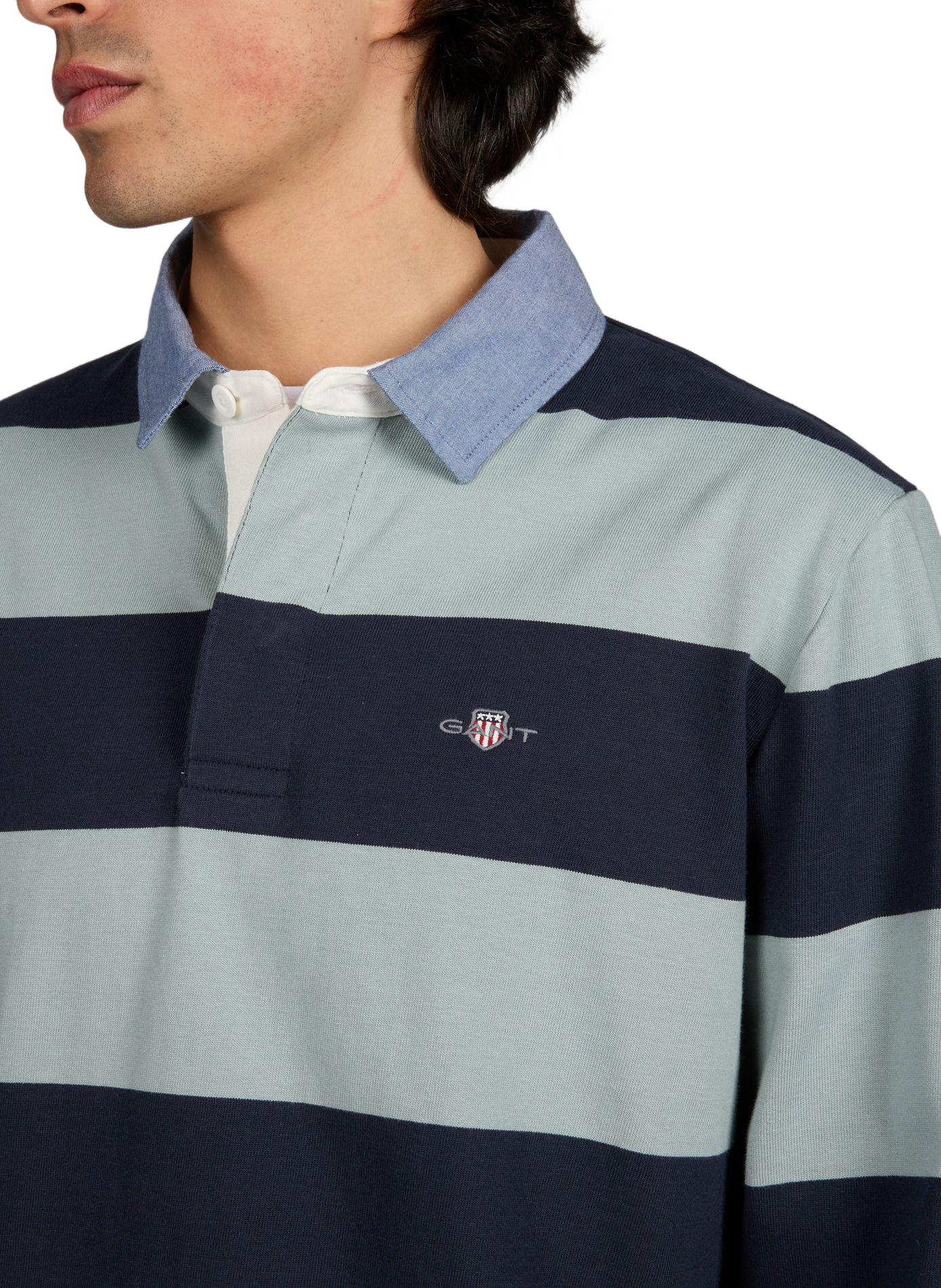 Long-sleeved cotton polo shirt GANT Green