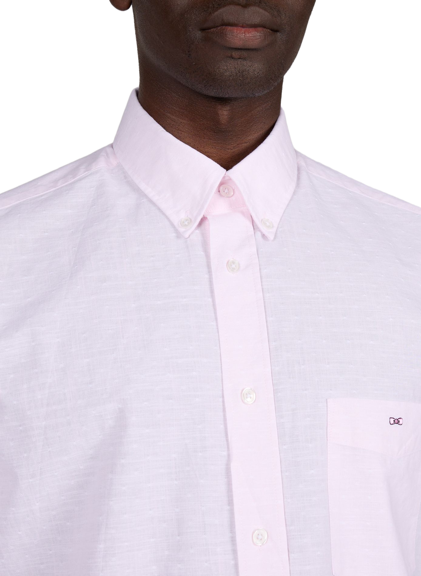 Chemise col américain à manches courtes EDEN PARK Rose