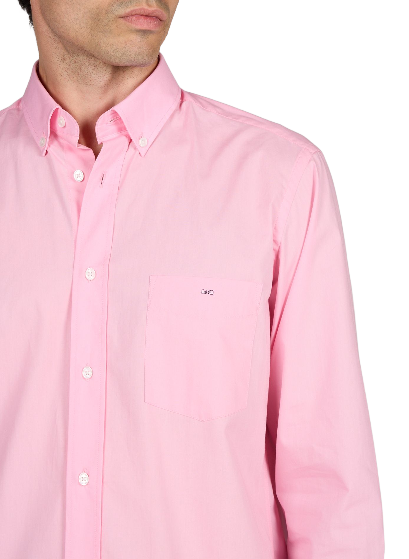 Chemise droite à poche en coton EDEN PARK Rose