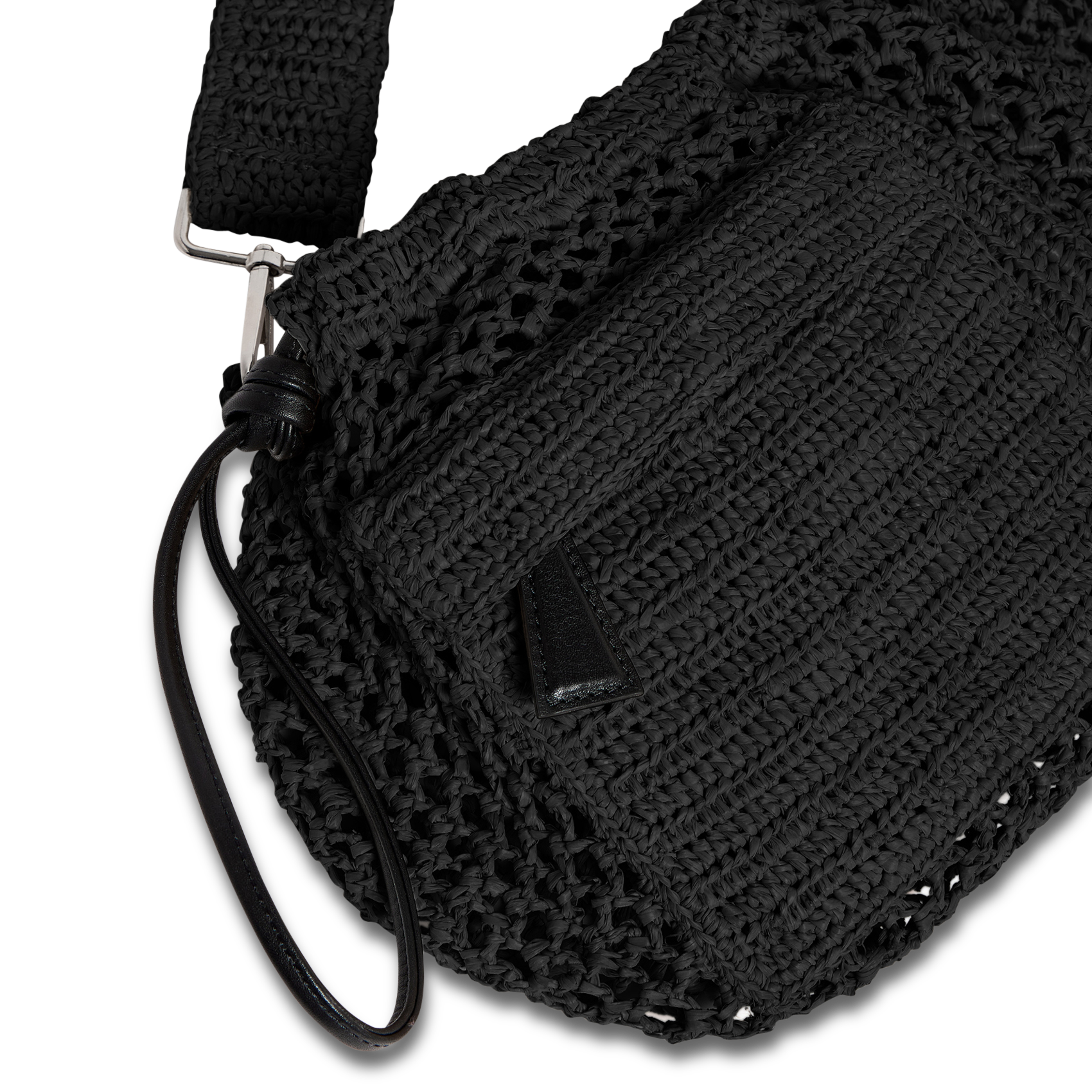 Sac bandoulière en raphia IRO Noir