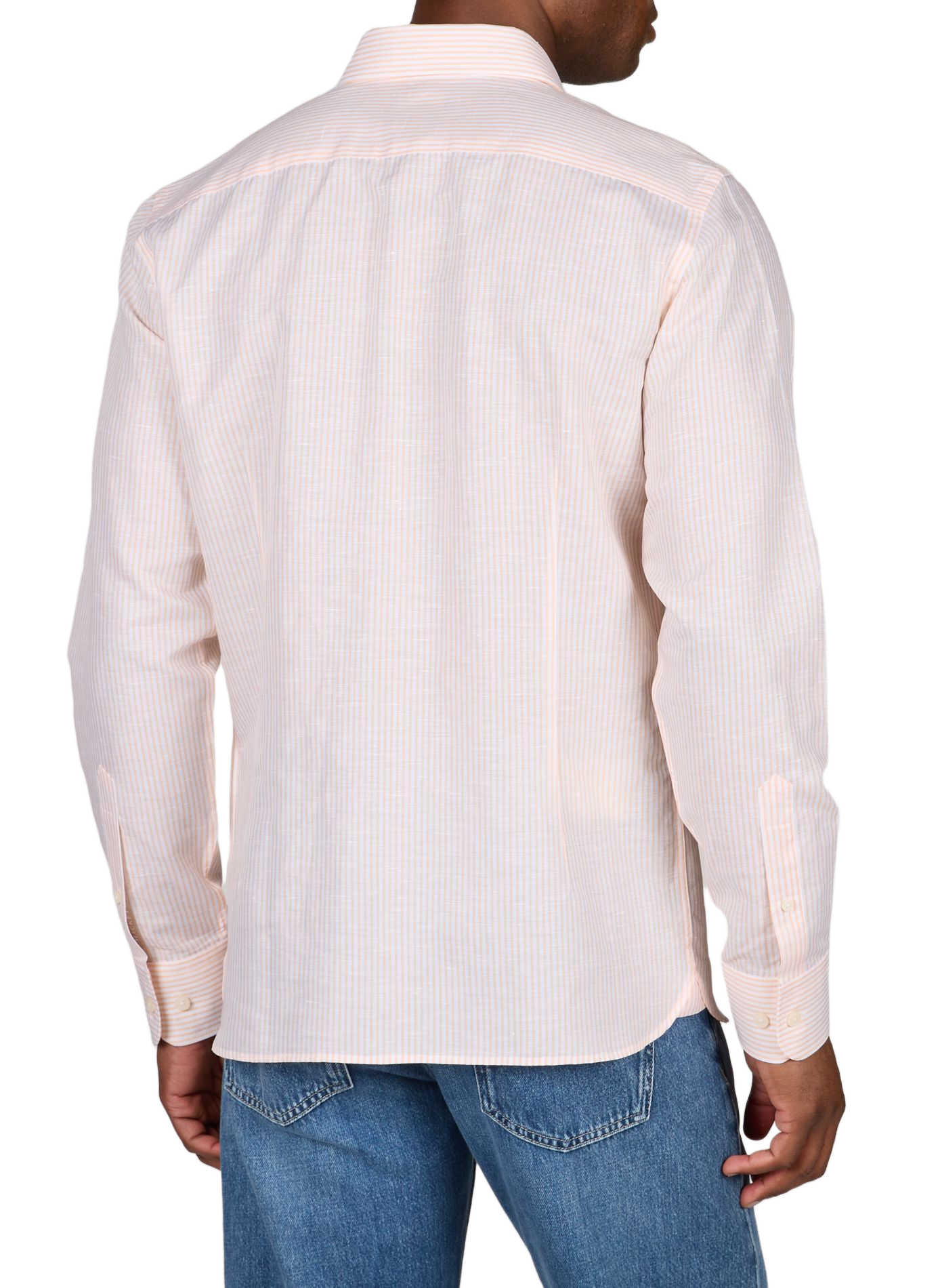 Striped linen shirt HACKETT Orange