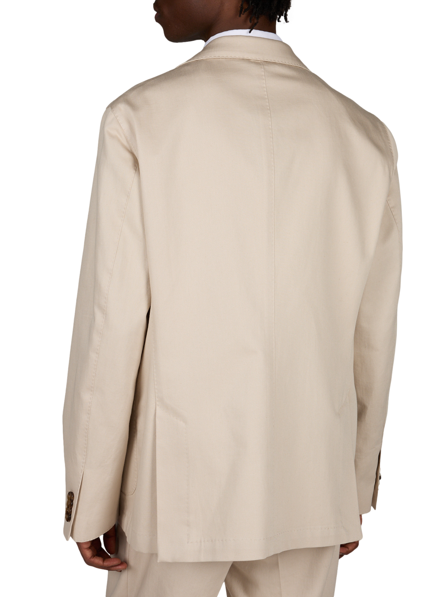 Fitted cotton and linen blazer FACONNABLE Beige