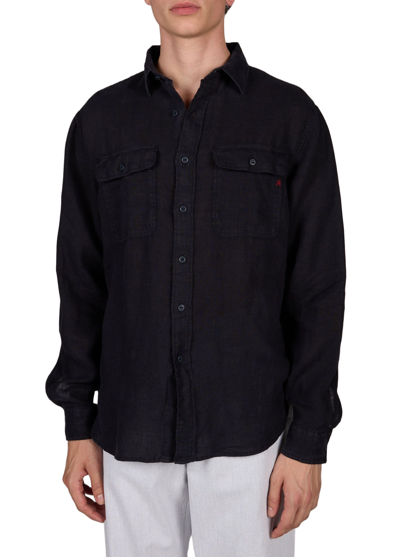 Straight linen shirt with pockets REPLAY Blue