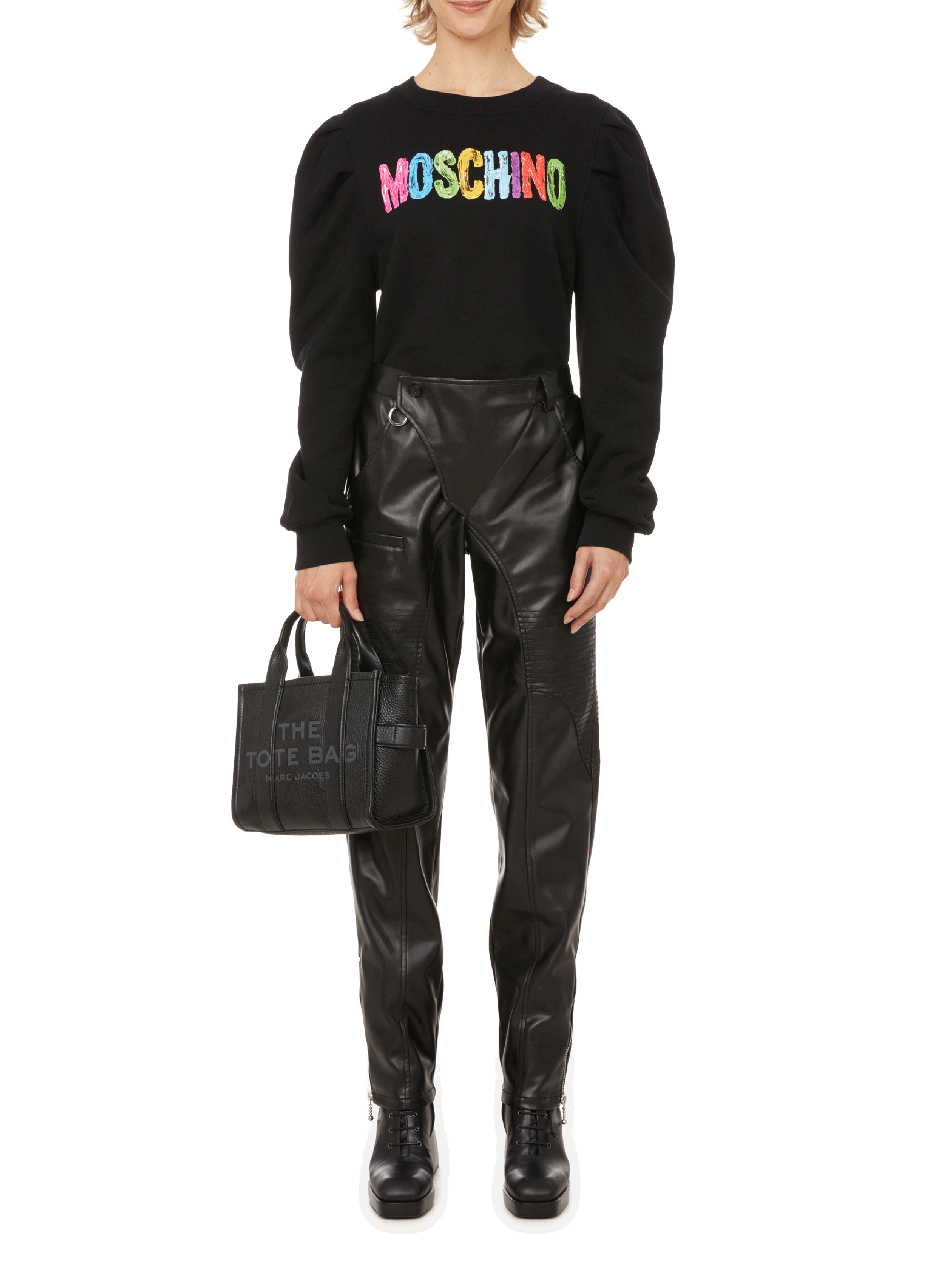 The Leather Mini Tote Bag | Black MARC JACOBS Women