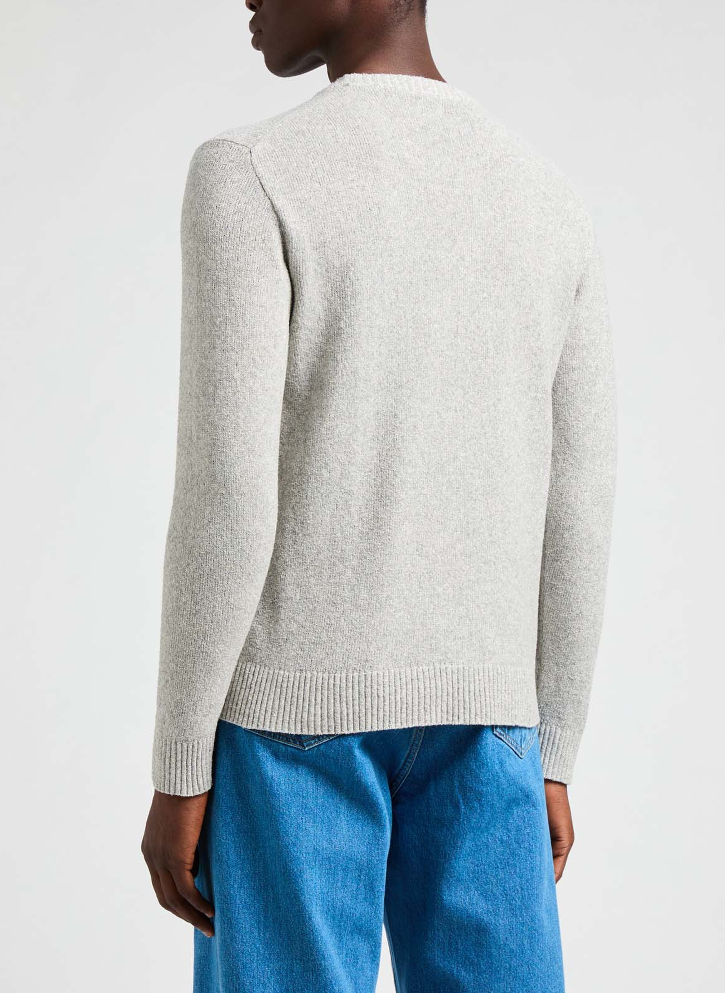 Pull à col rond en coton mélangé AU PRINTEMPS PARIS Gris