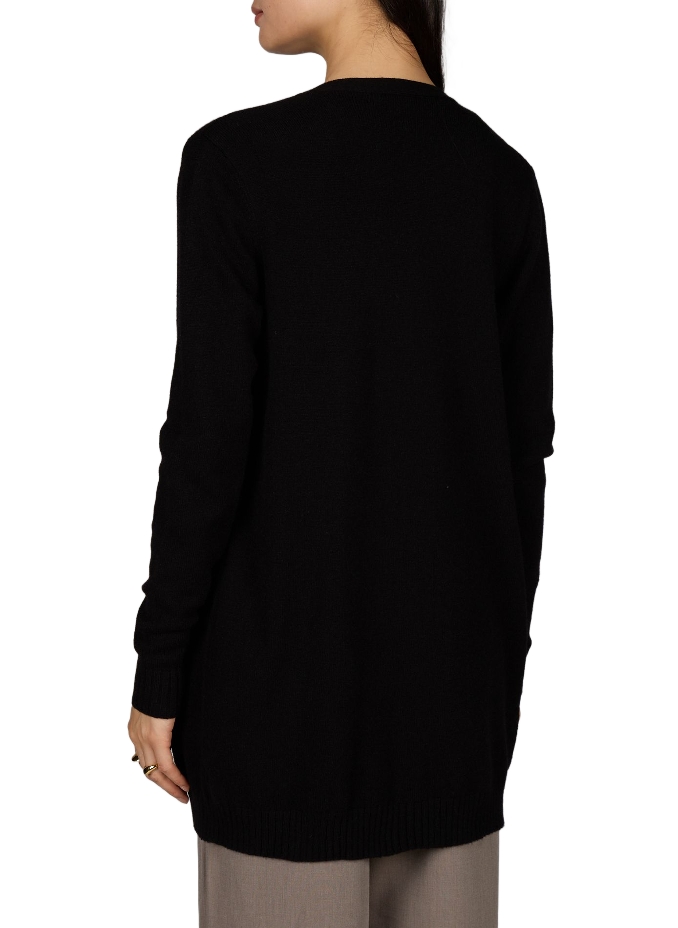 Cardigan long ouvert avec poches VILA Noir