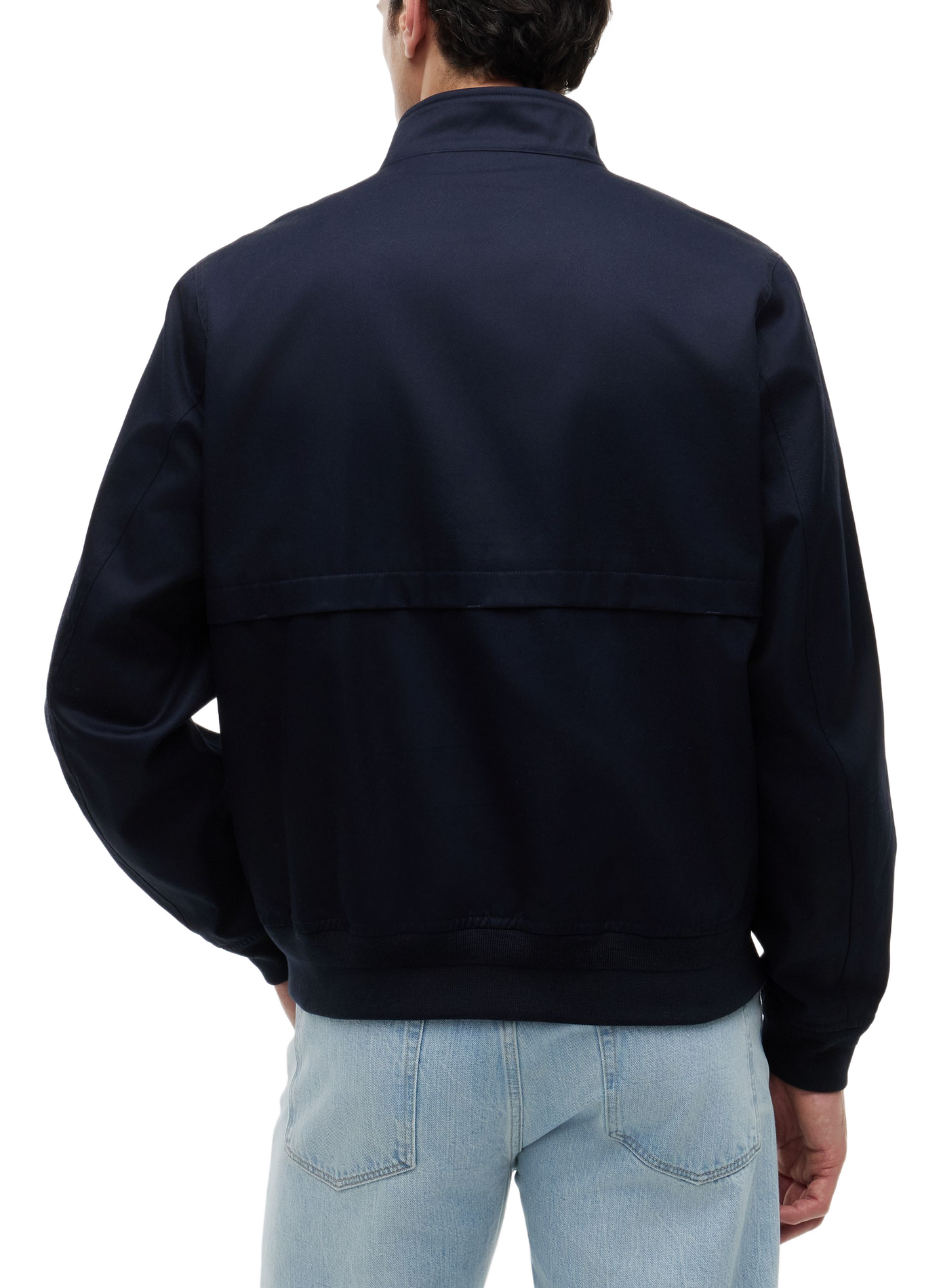 Harrington jacket with embroidered logo in cotton TOMMY HILFIGER Blue