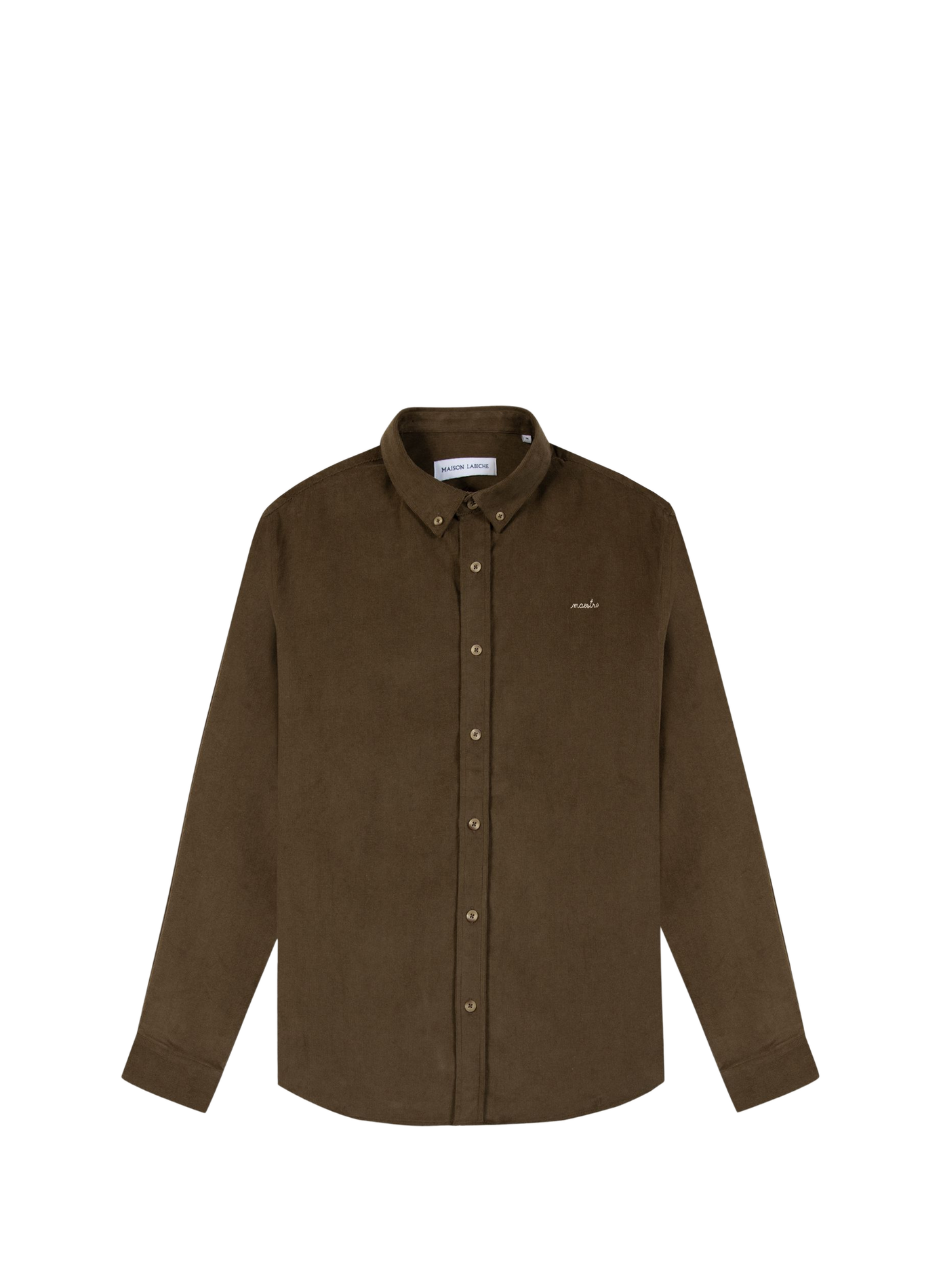 Straight classic collar shirt in blended cotton MAISON LABICHE Brown