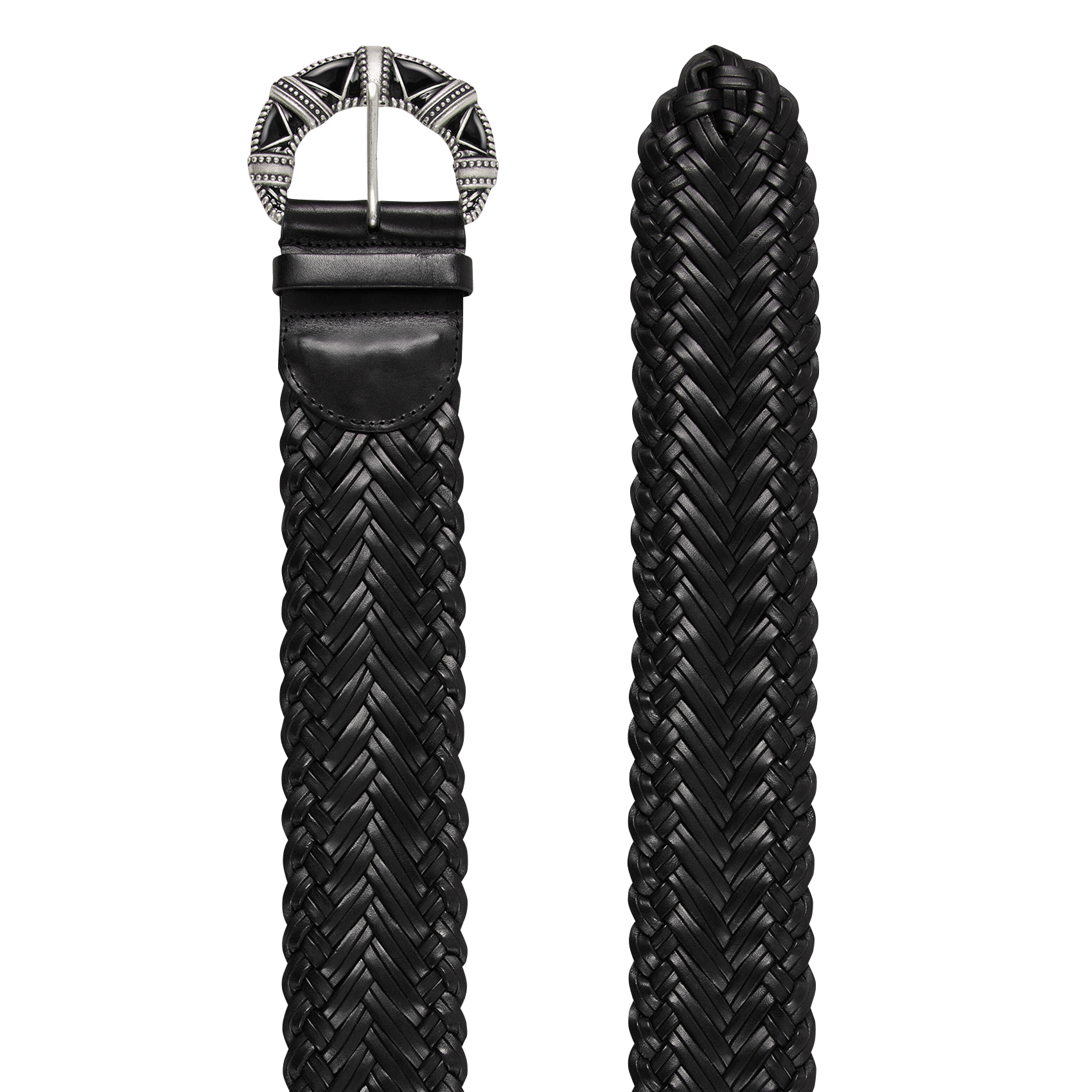 Ceinture tressée en cuir byron BA&SH Noir
