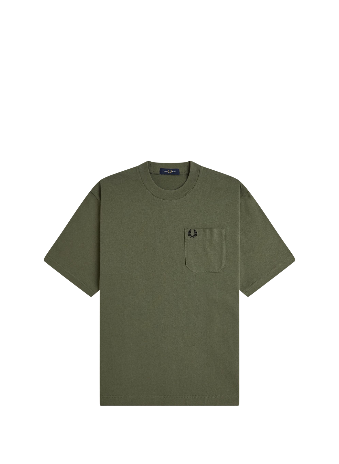 Tee-shirt col rond en coton FRED PERRY Vert