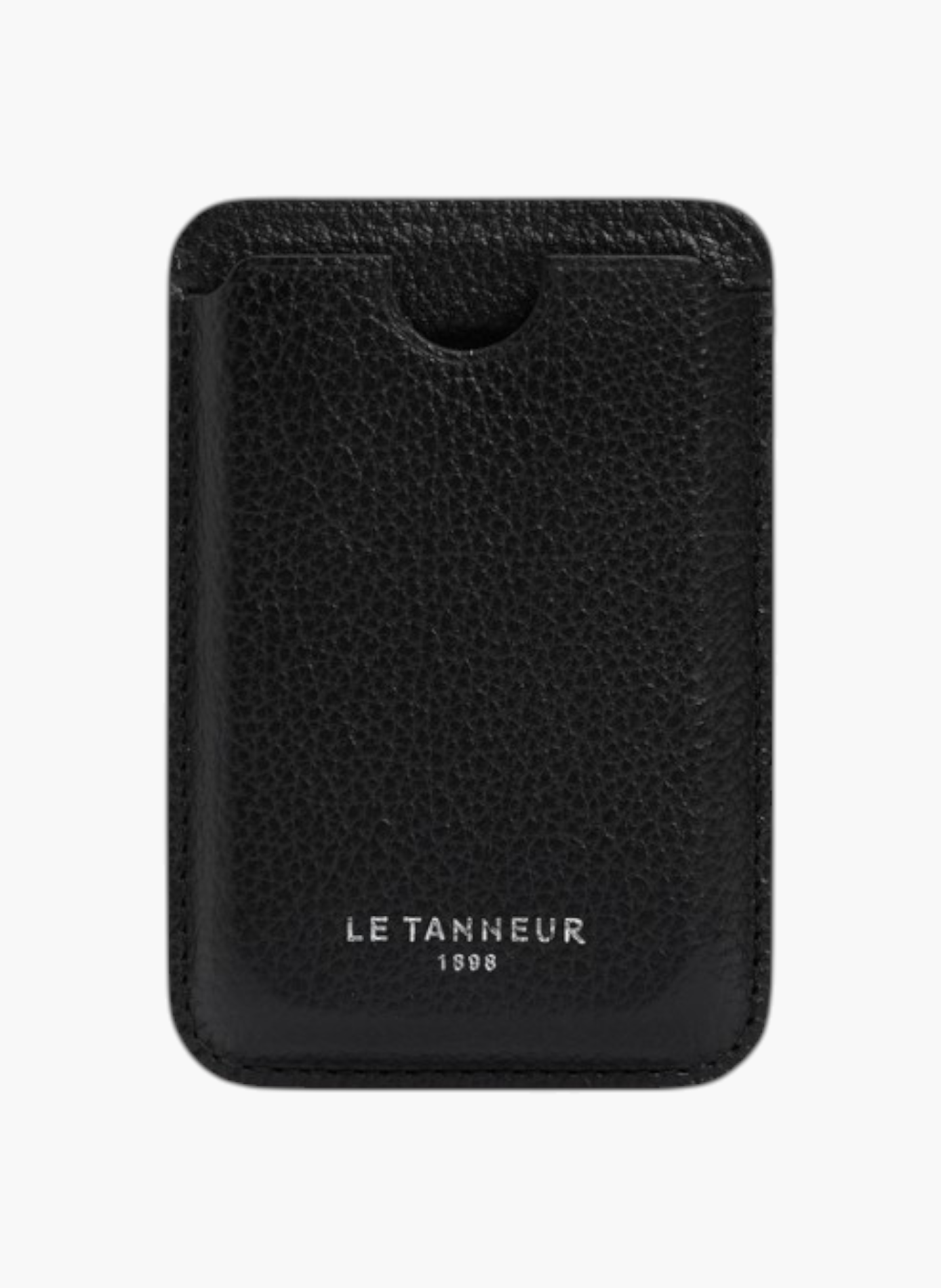 Porte cartes magnétique en cuir grainé LE TANNEUR Noir