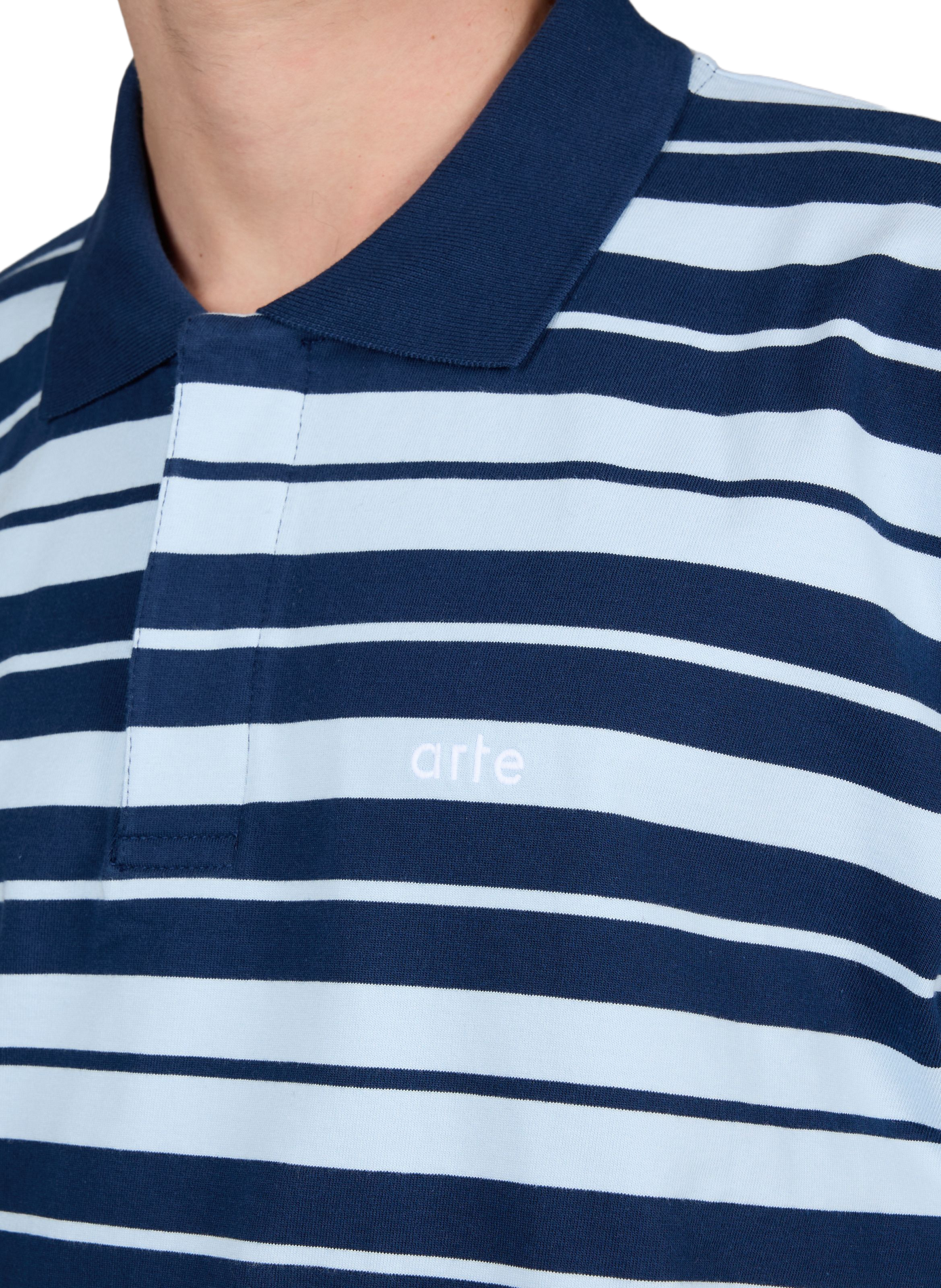Striped cotton polo shirt ARTE ANTWERP Blue