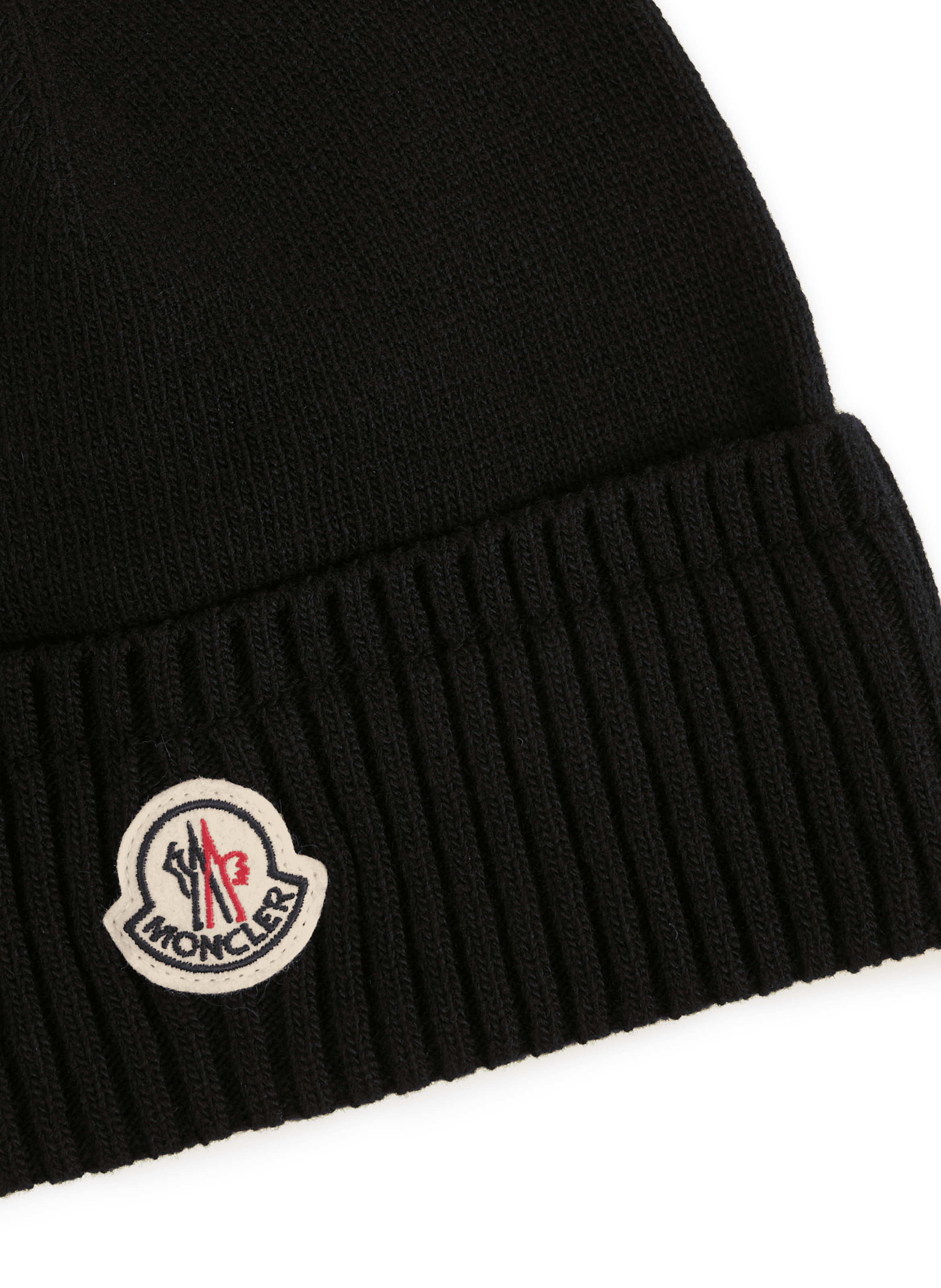 Gorro liso de lana virgen y cachemira MONCLER Negro