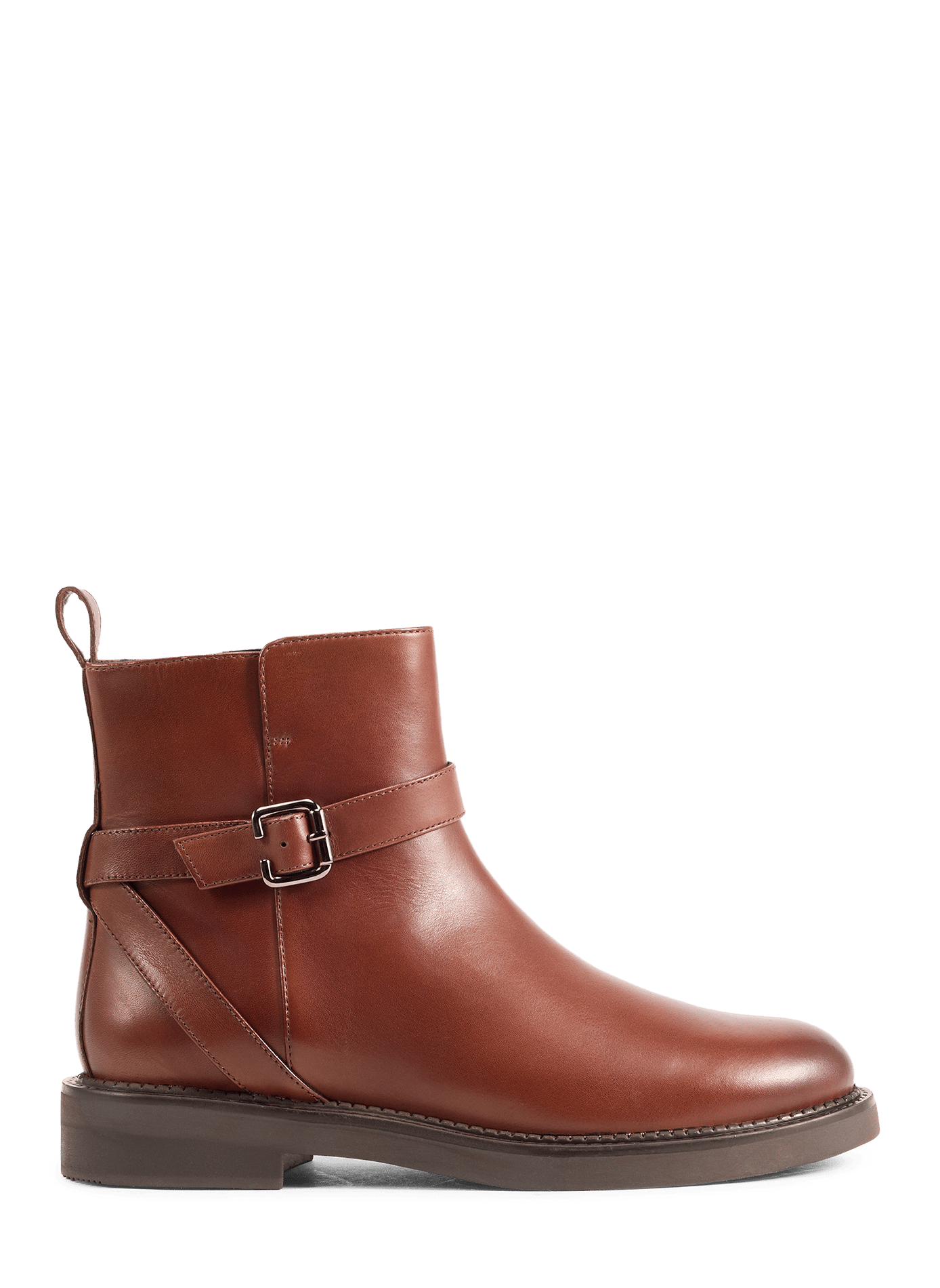 Serilda leather buckle ankle boots GEOX Brown
