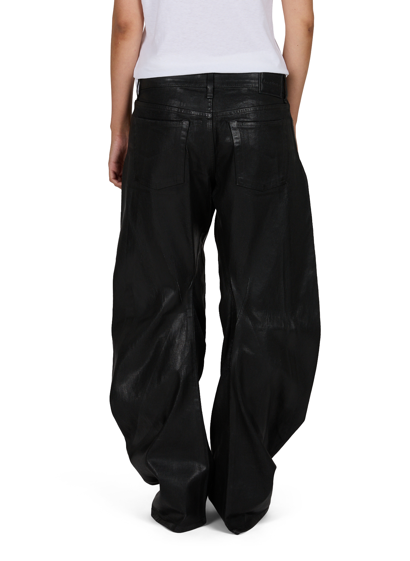 Weite beschichtete Baumwollhose ACNE STUDIOS Schwarz