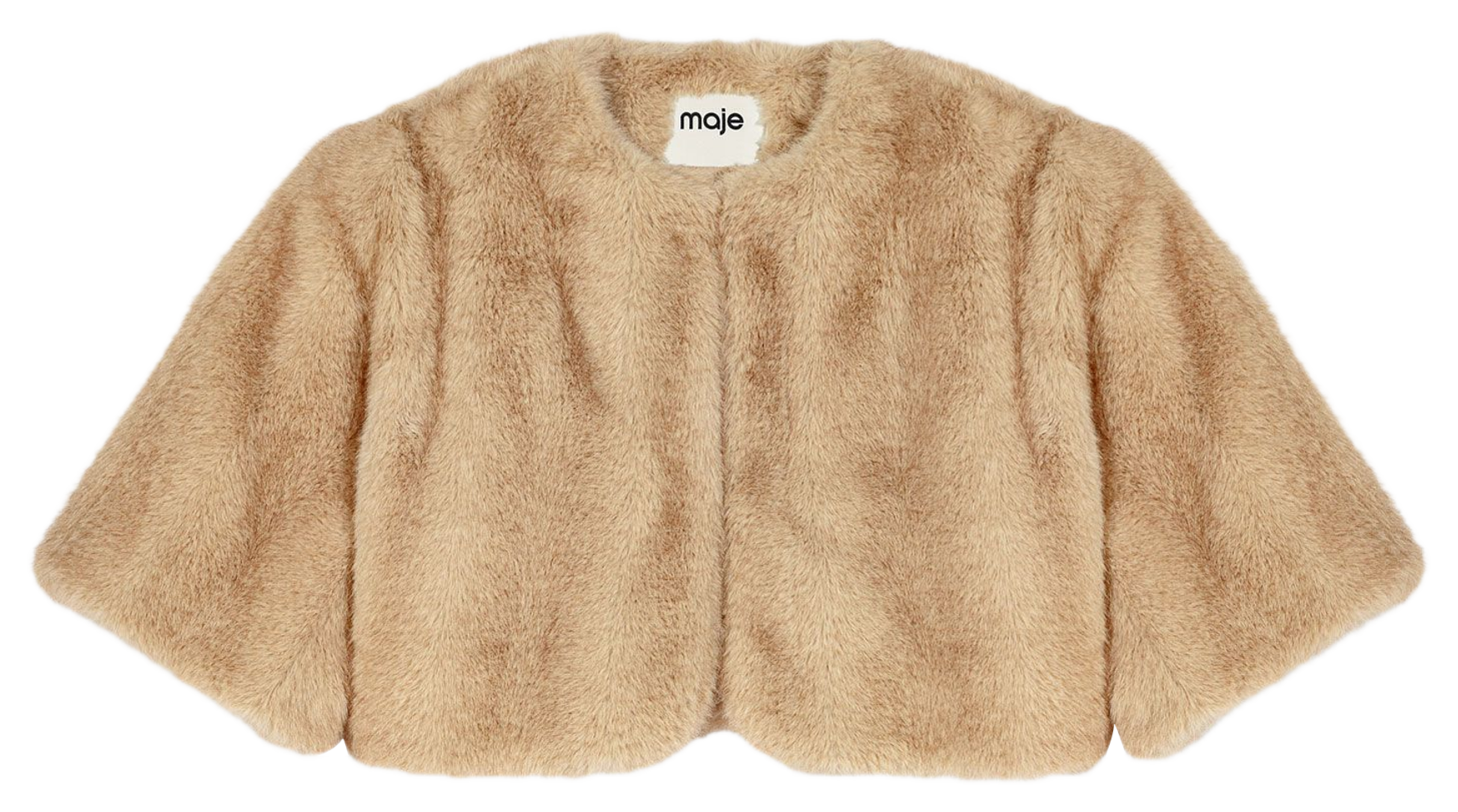 Veste courte ample effet fourrure MAJE Beige