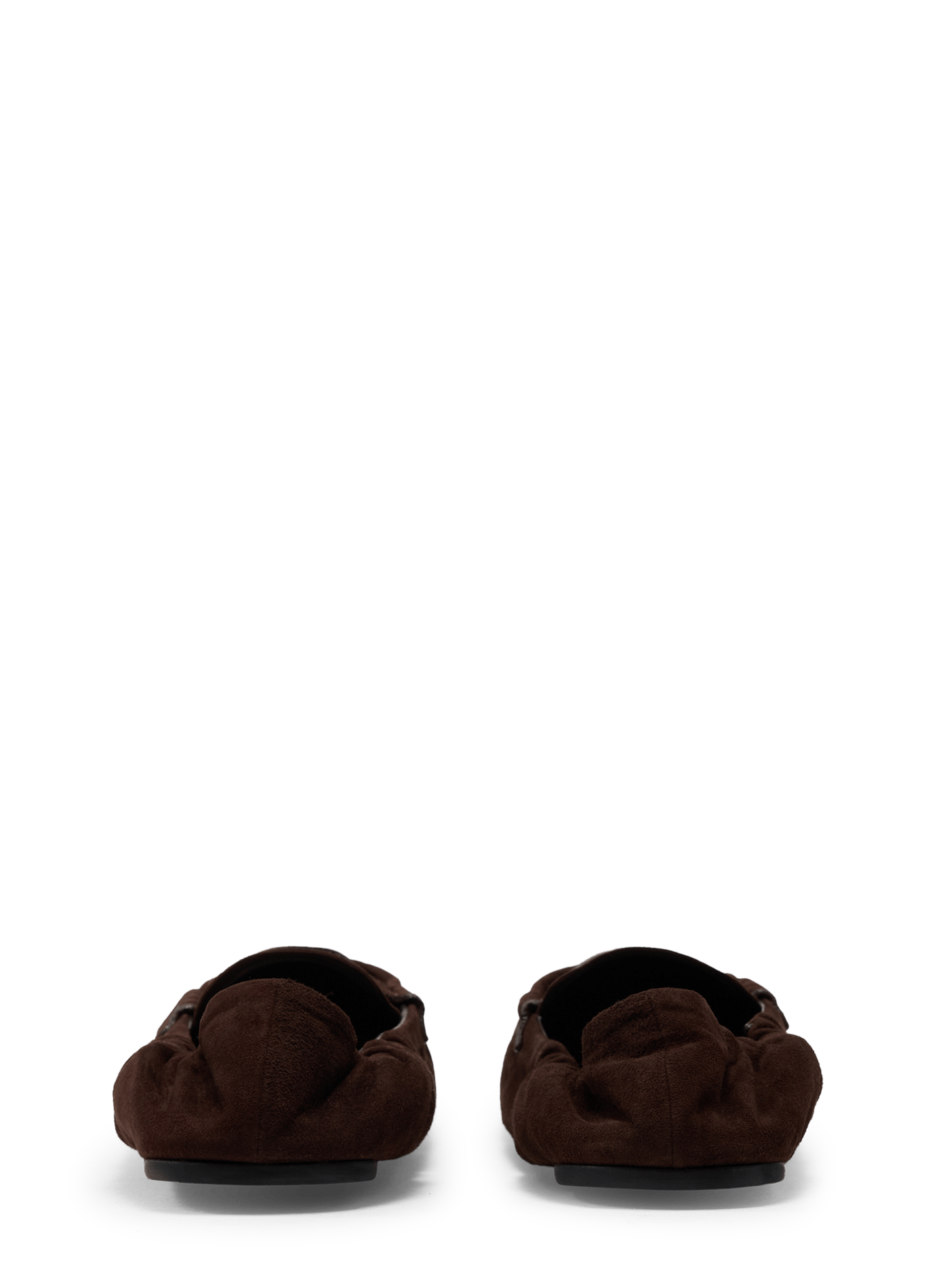 Mocassins en cuir d'agneau suédé froncé MIU MIU Marron
